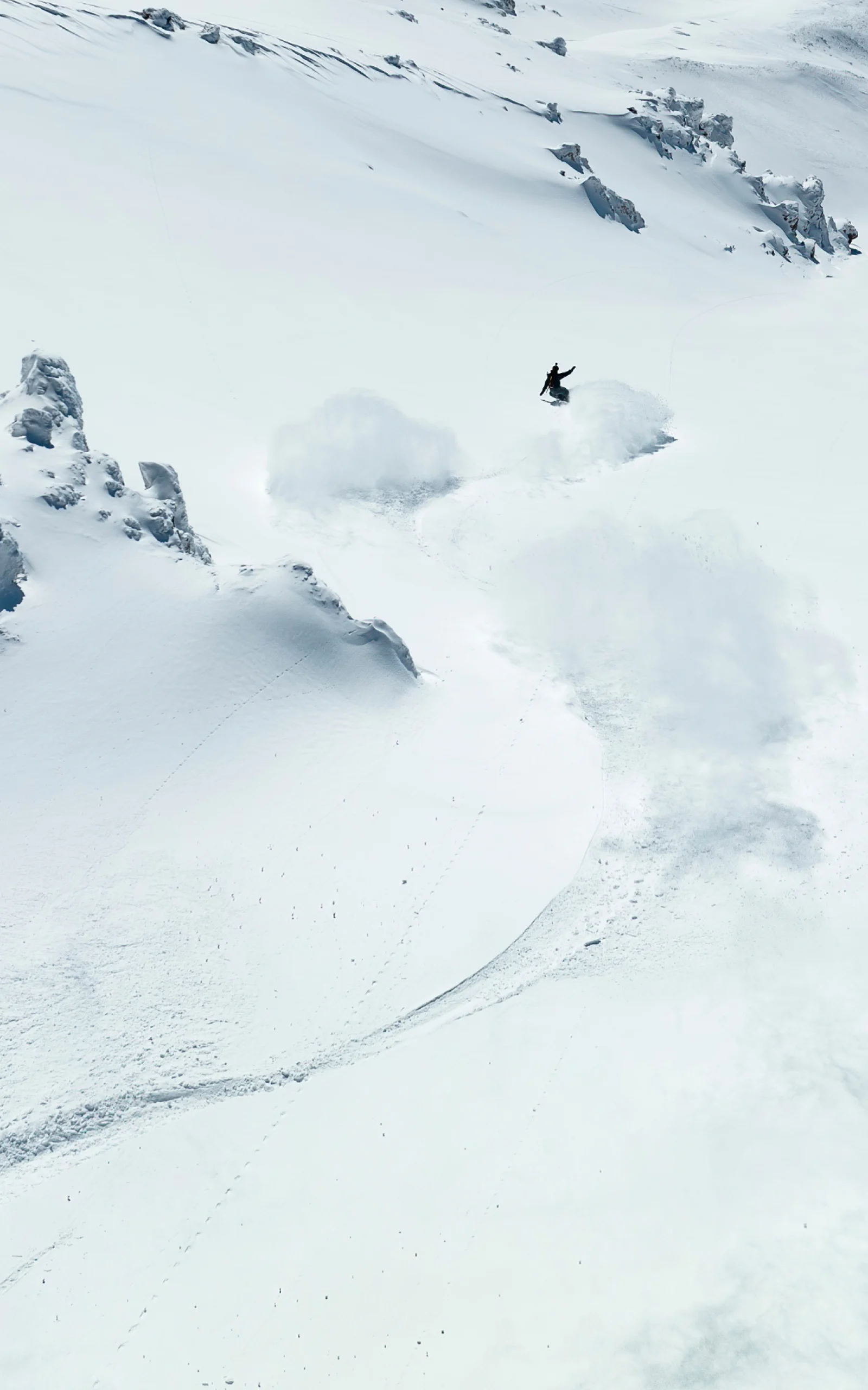 Skiing down a mountain