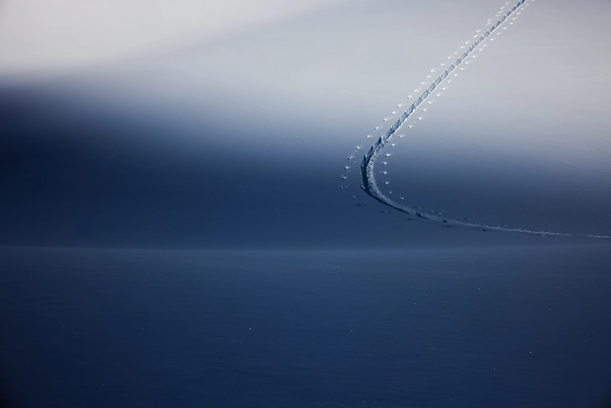Snowy slope in clear weather