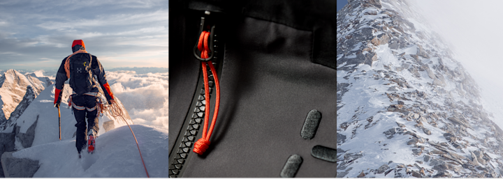 mountaineer, detail image of spitz jacket, a mountain.