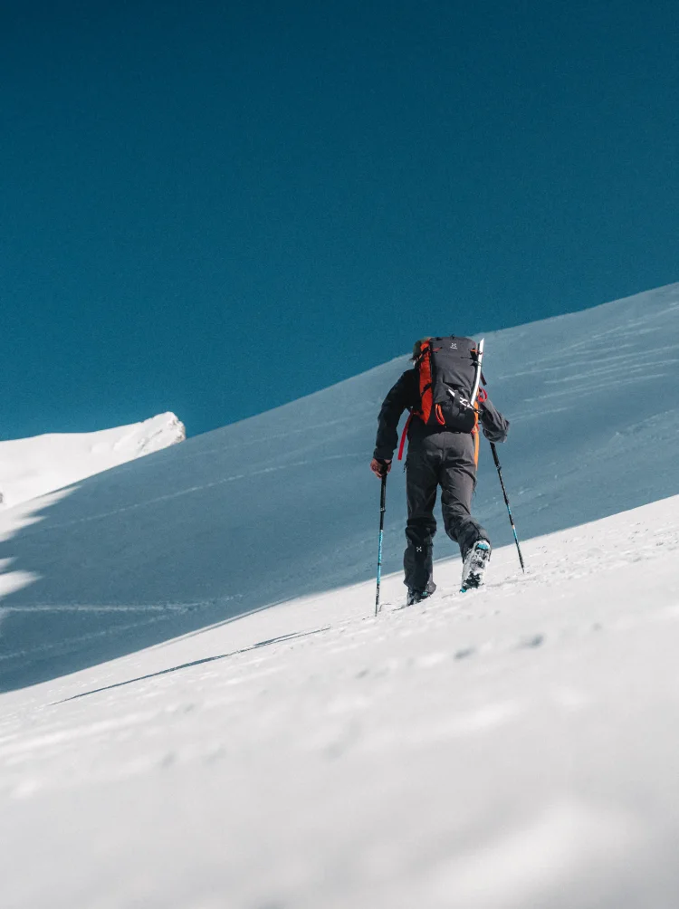 Man touring up a mountain