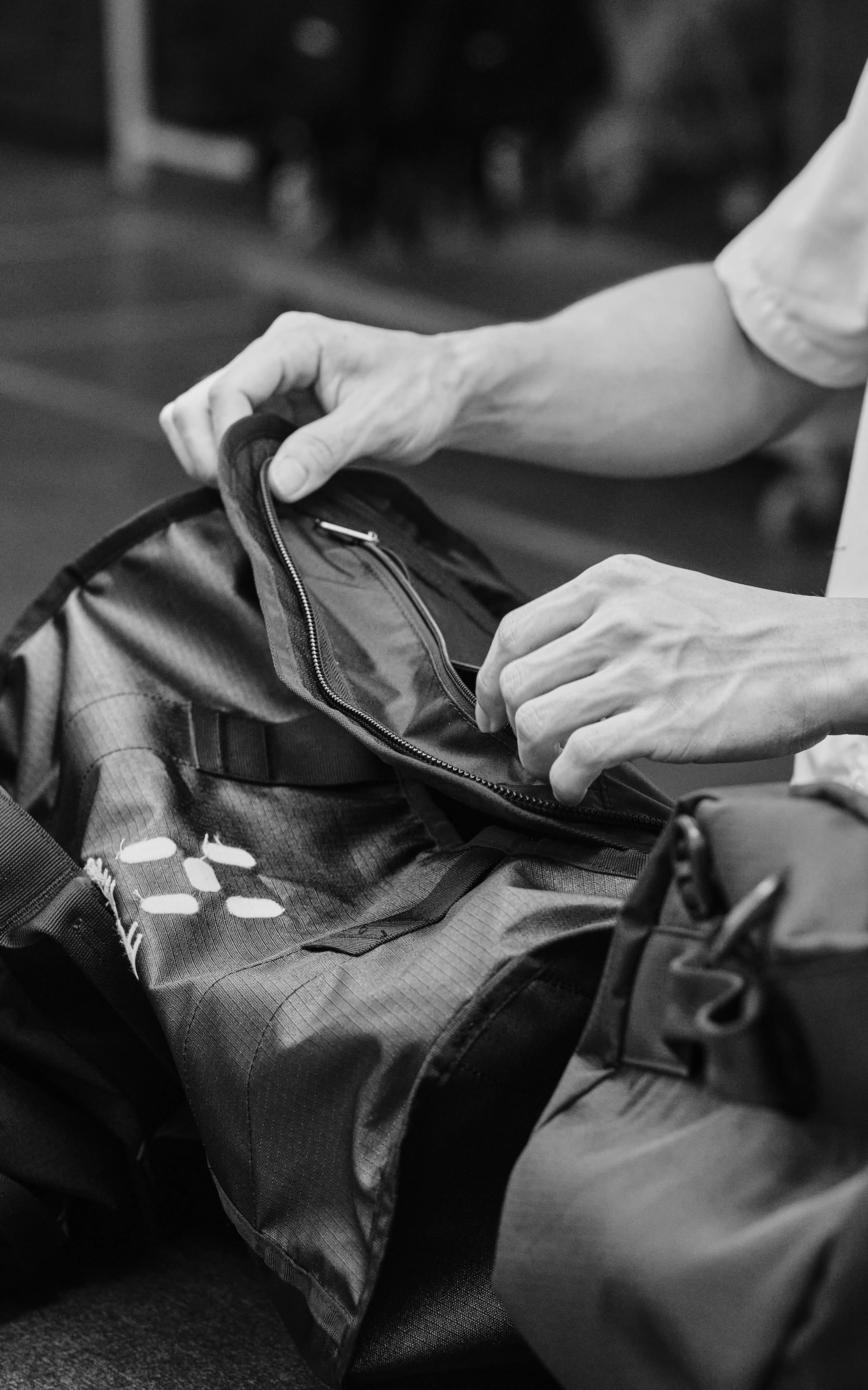 Haglöfs The impact of voices heard A man working with a Haglöfs bag.