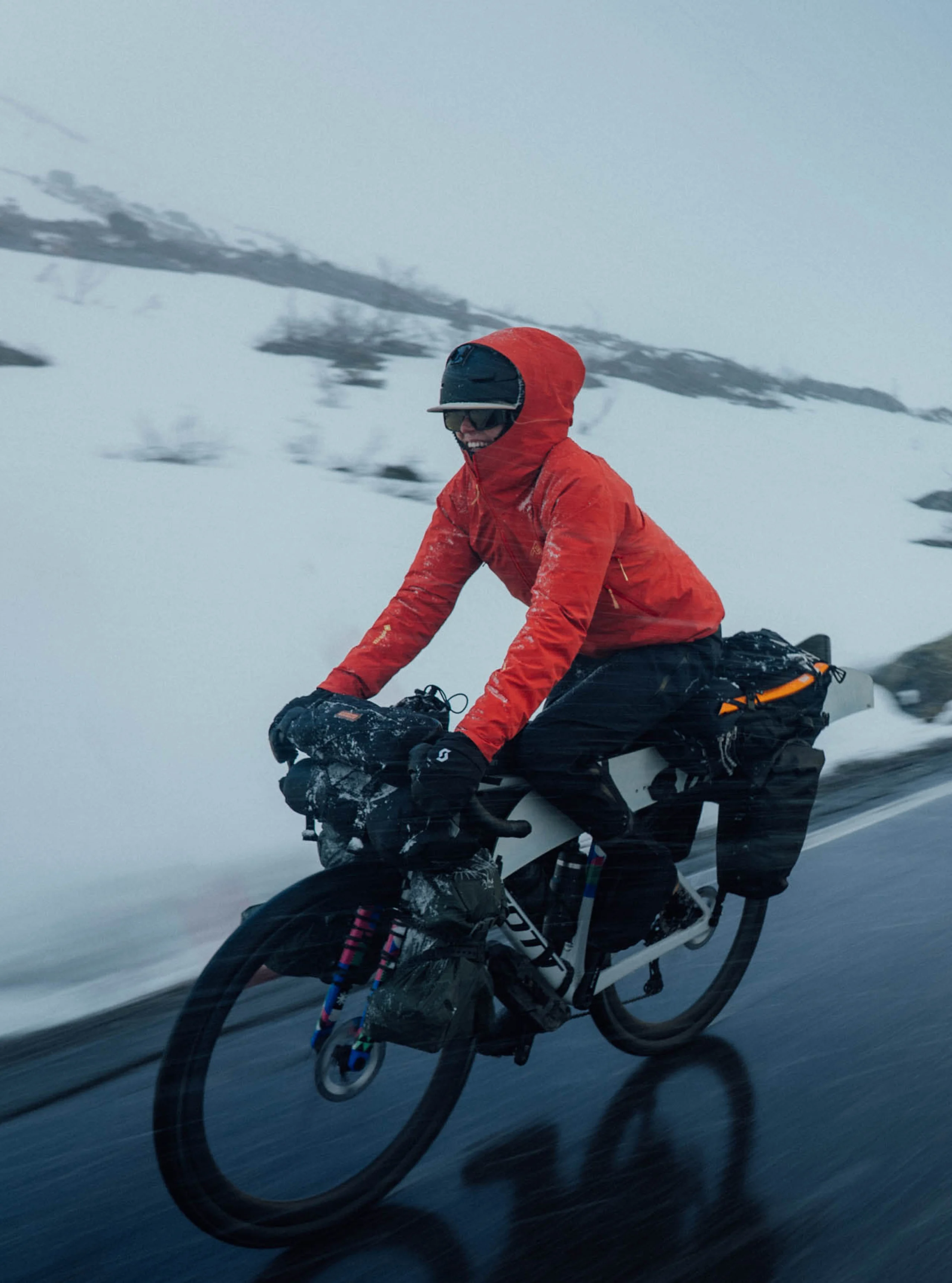 Haglöfs Outsiders by nature Henna Palosaari Biking in the snow Wide