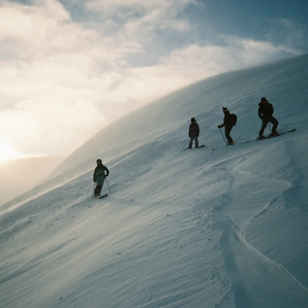 Skiers in the slope