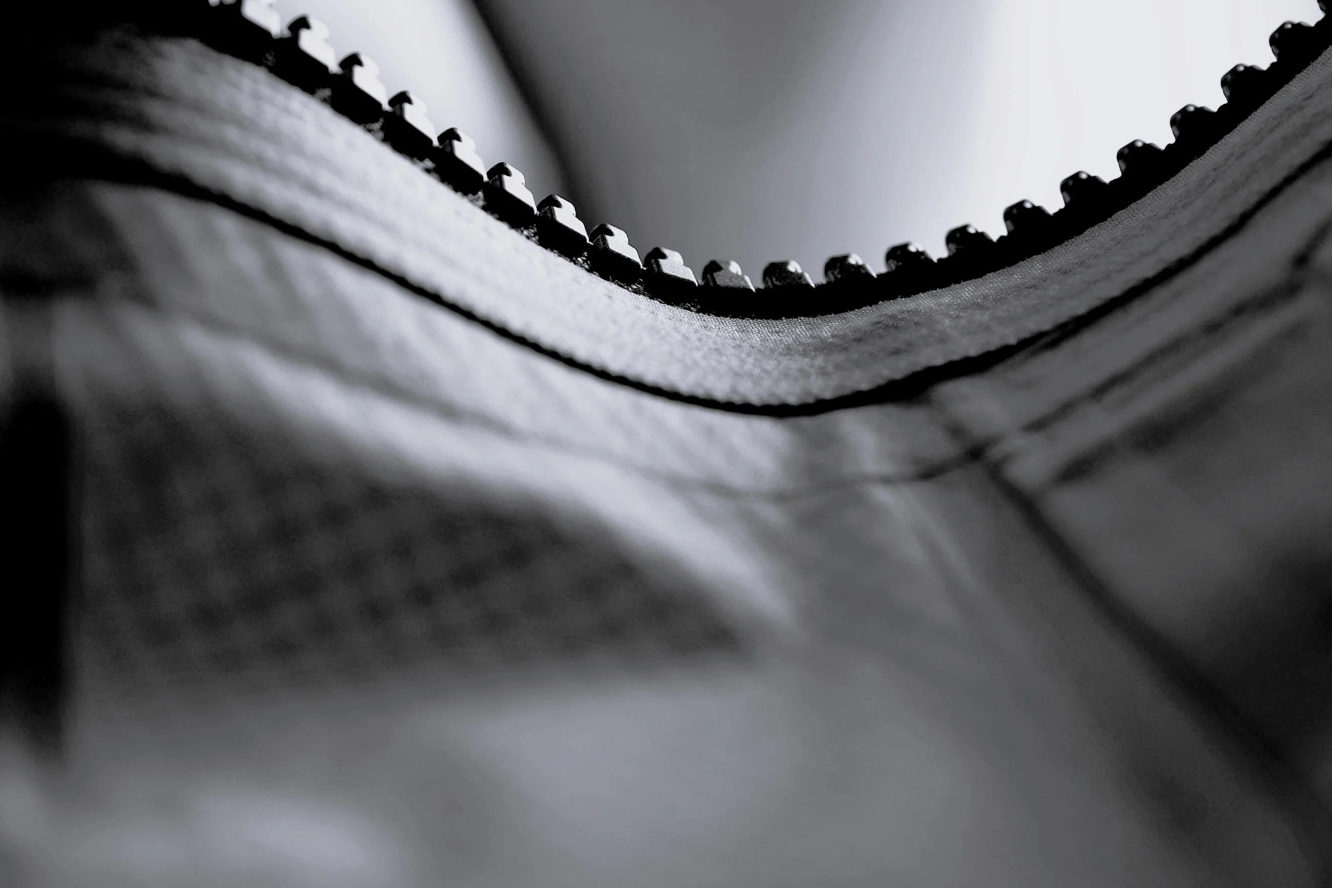 Close-up of a zip fastener.