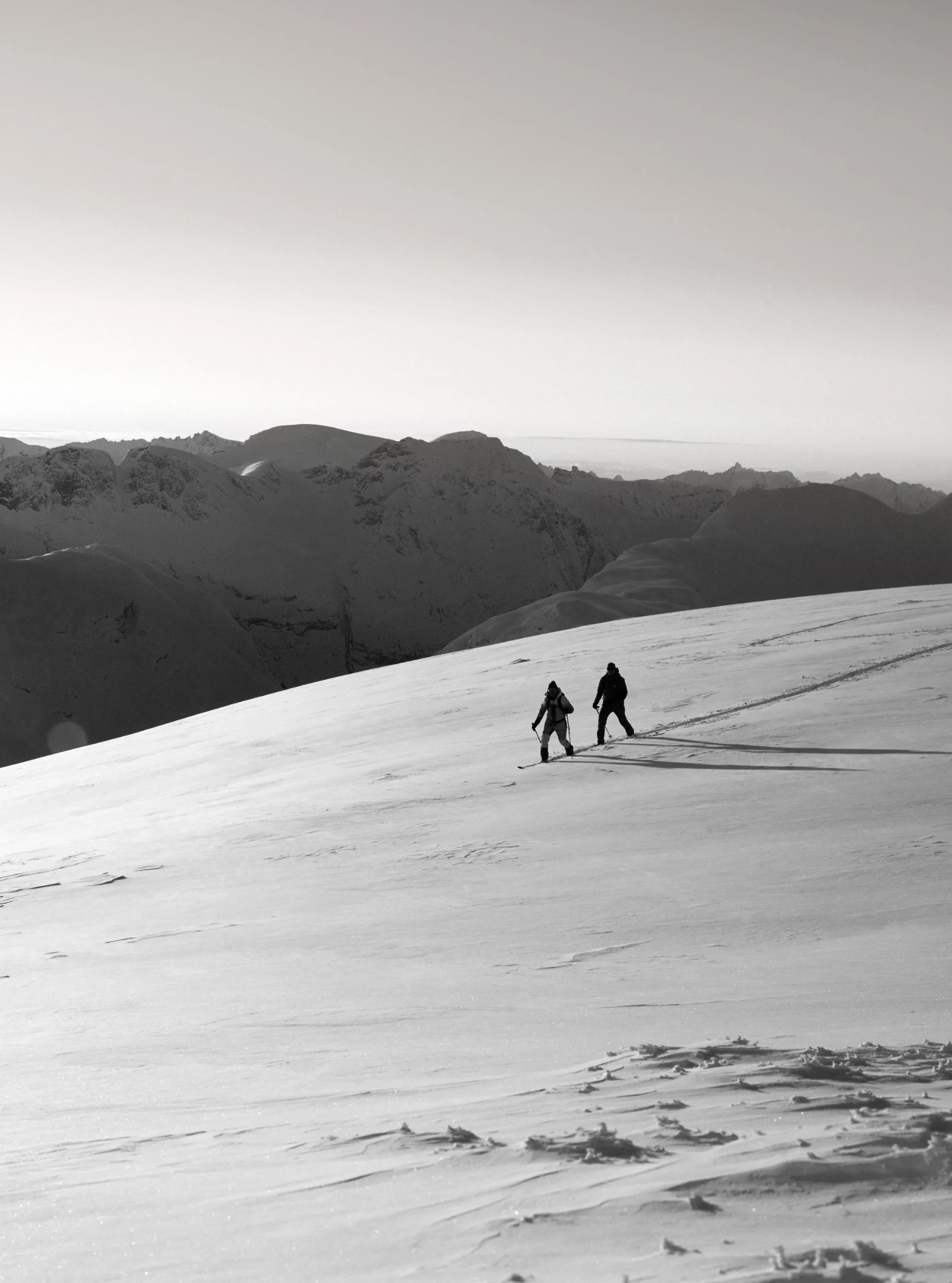 Haglöfs sale. Skislope in black and white