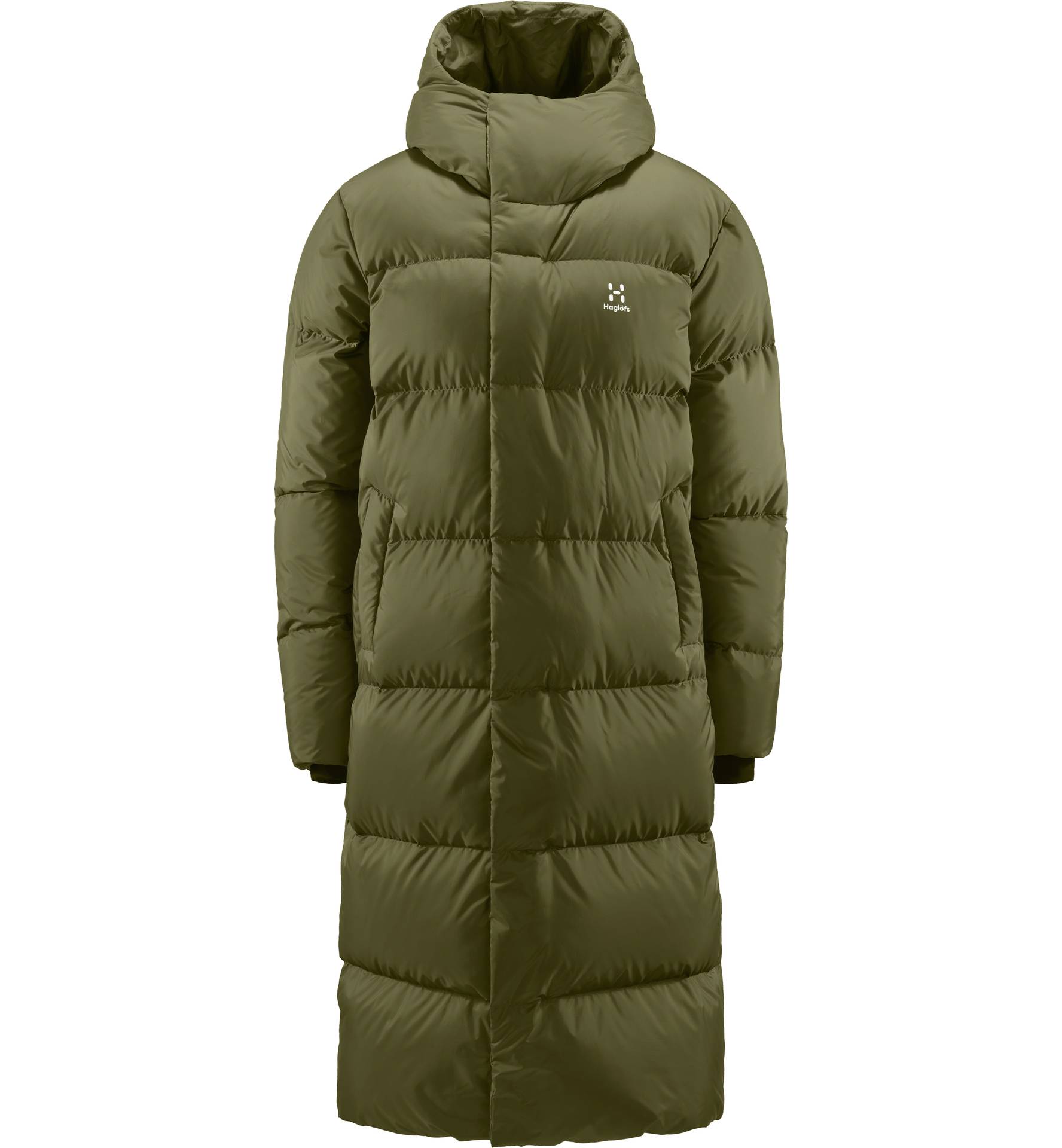 Long Down Parka Women Olive Green
