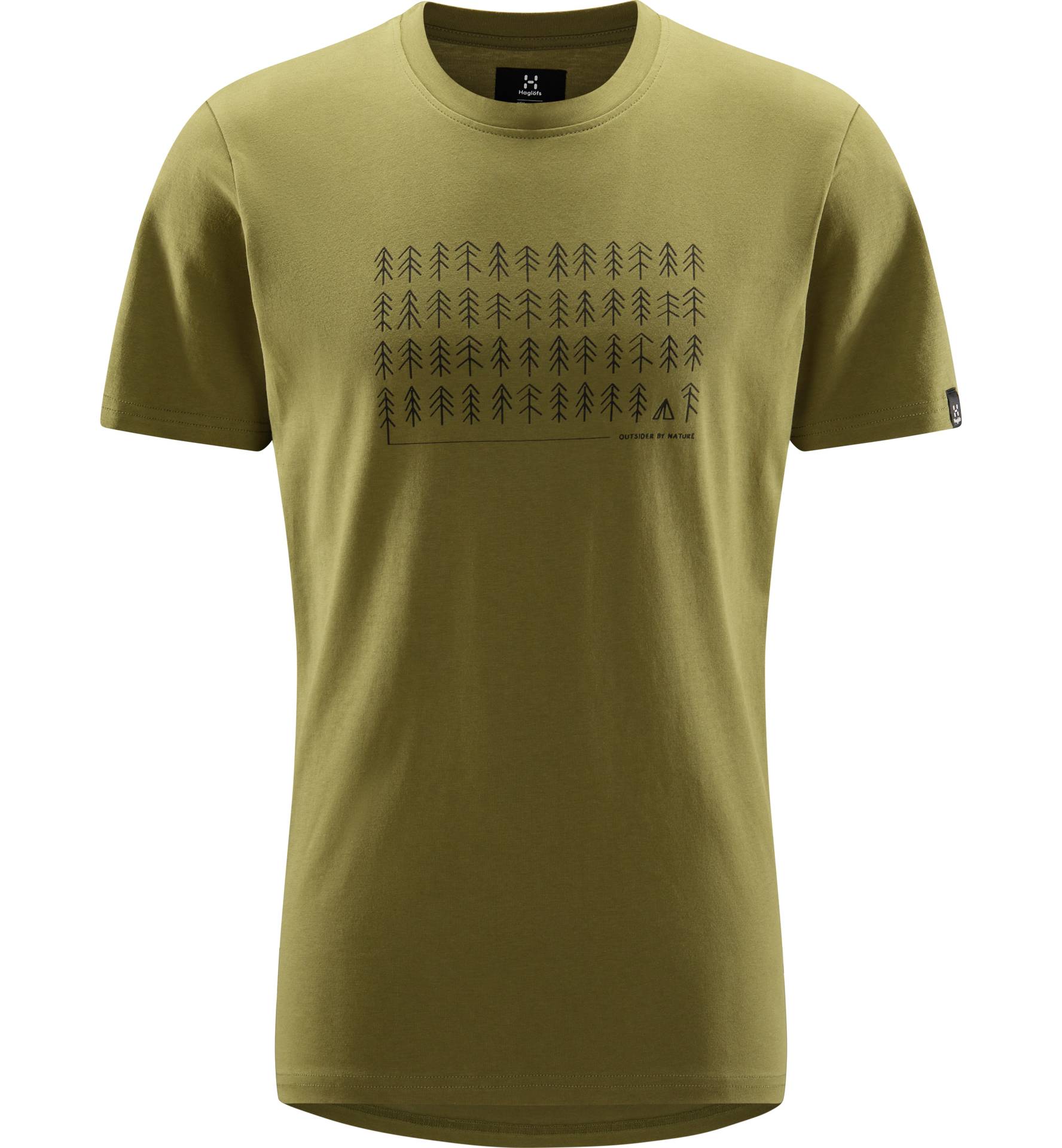 Outsider By Nature Print Tee Men Olive Green