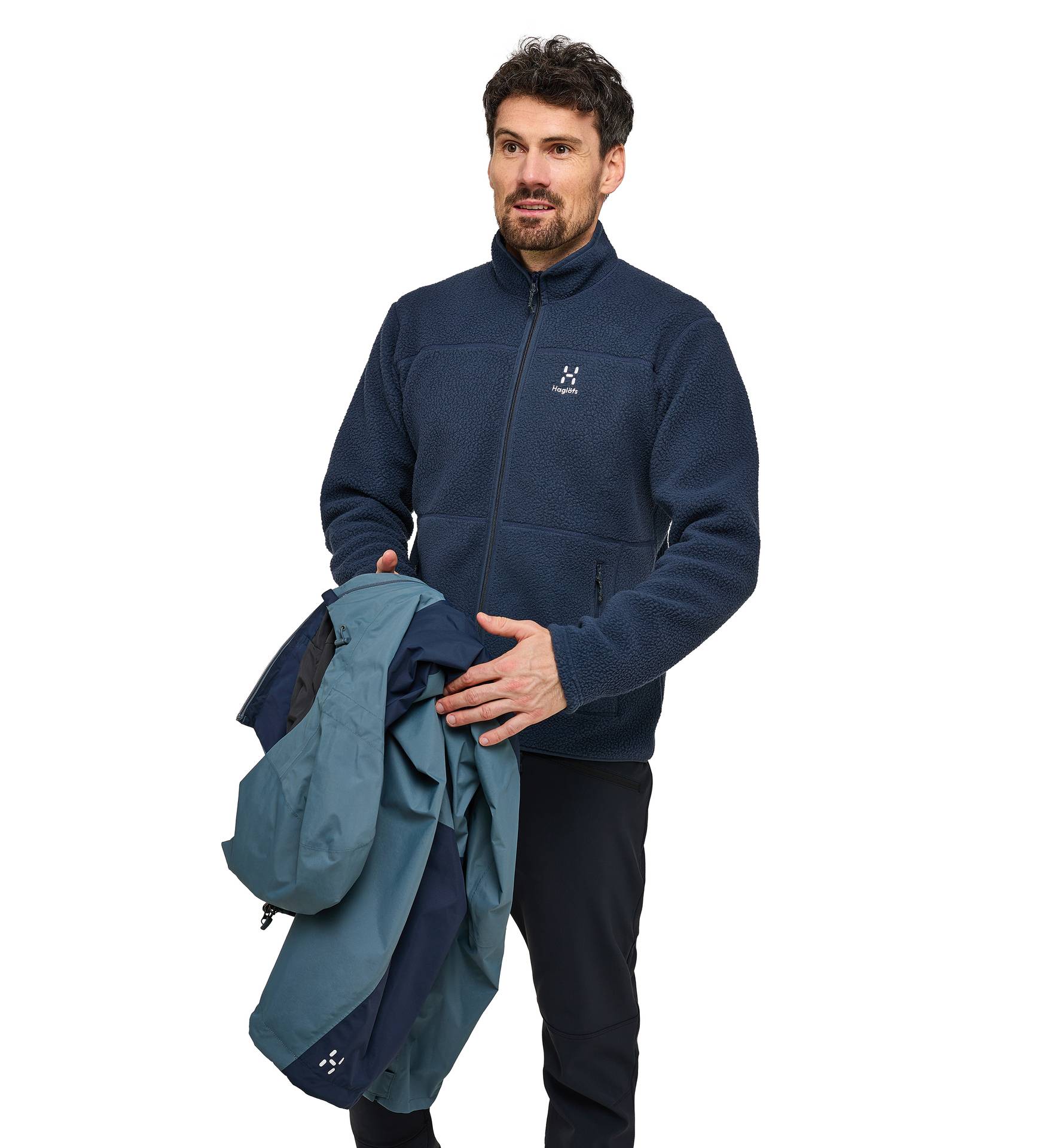 Mossa Pile Jacket Men Tarn Blue