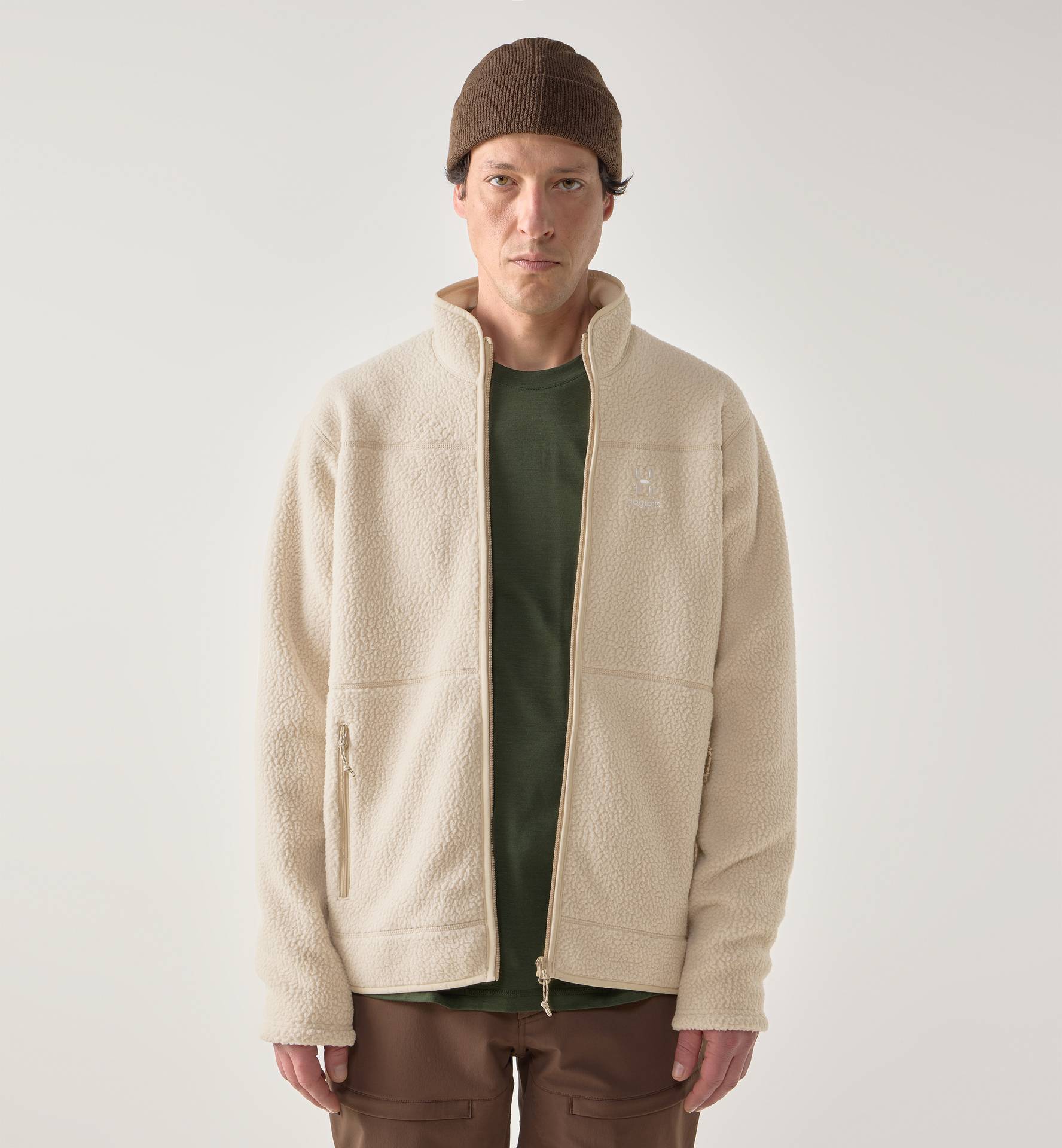 Mossa Pile Jacket Men Chalk Beige