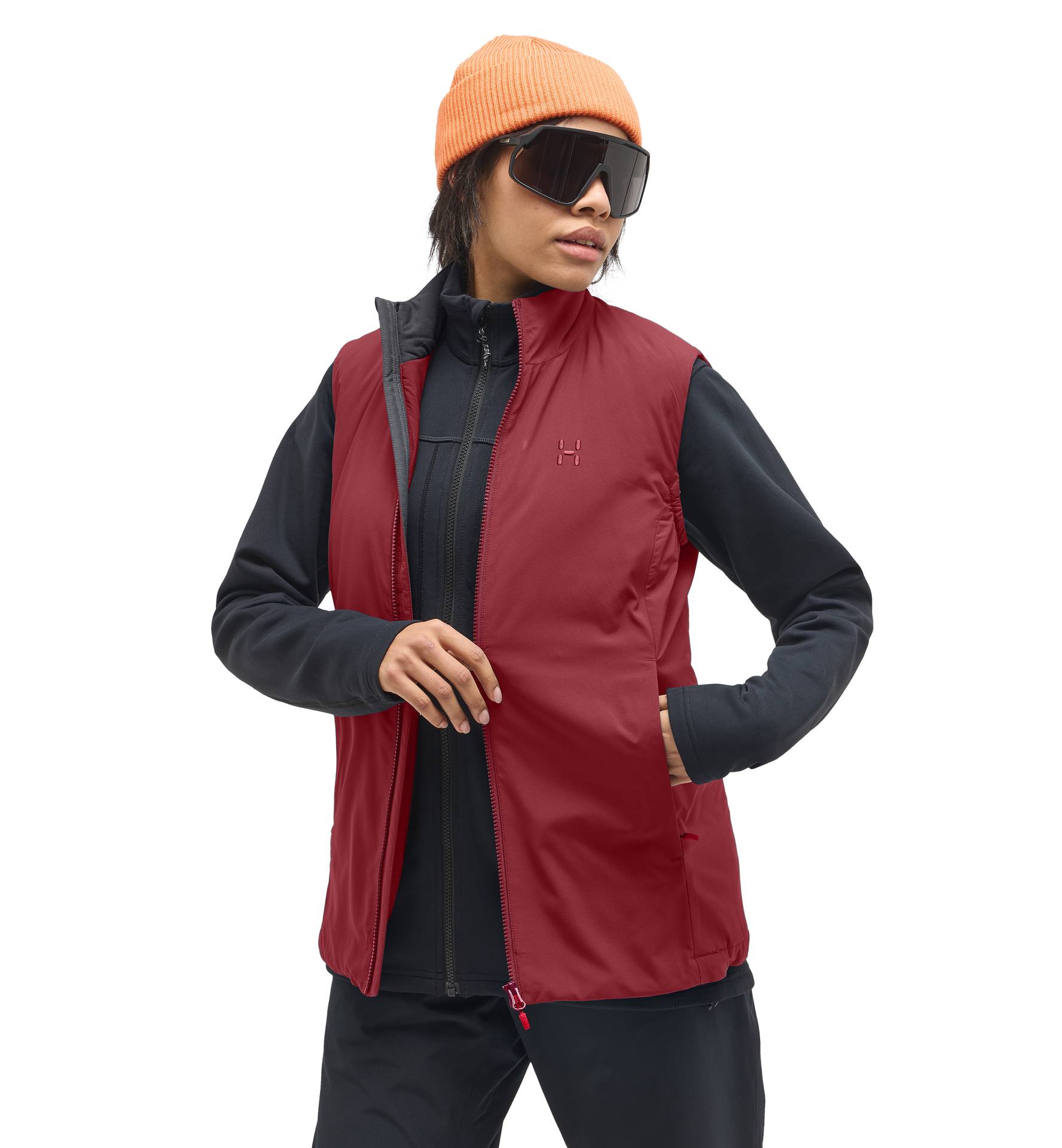 Mimic Alert Vest Women Carmine Red