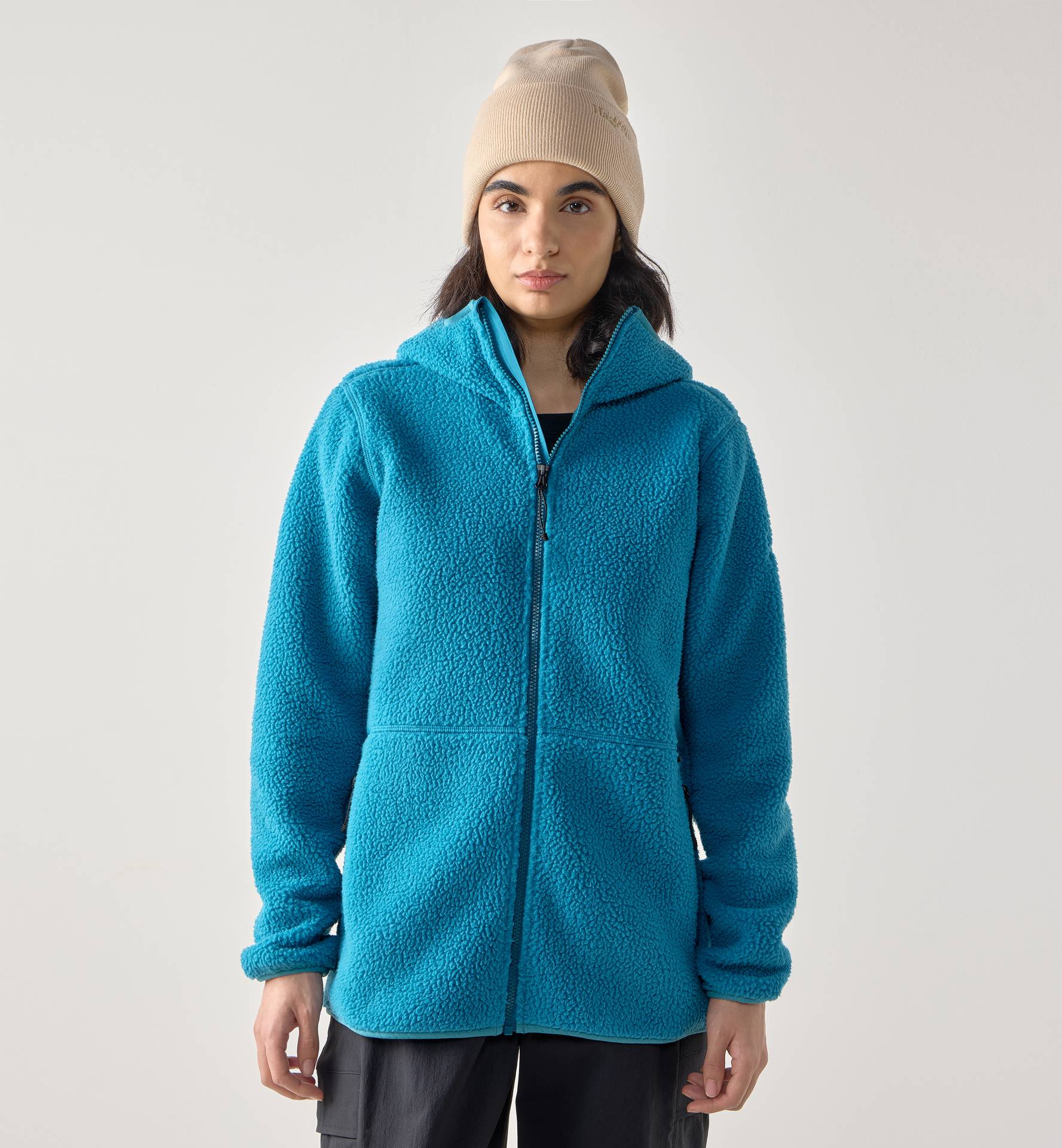 Funäs Pile Hood Women Deep Teal