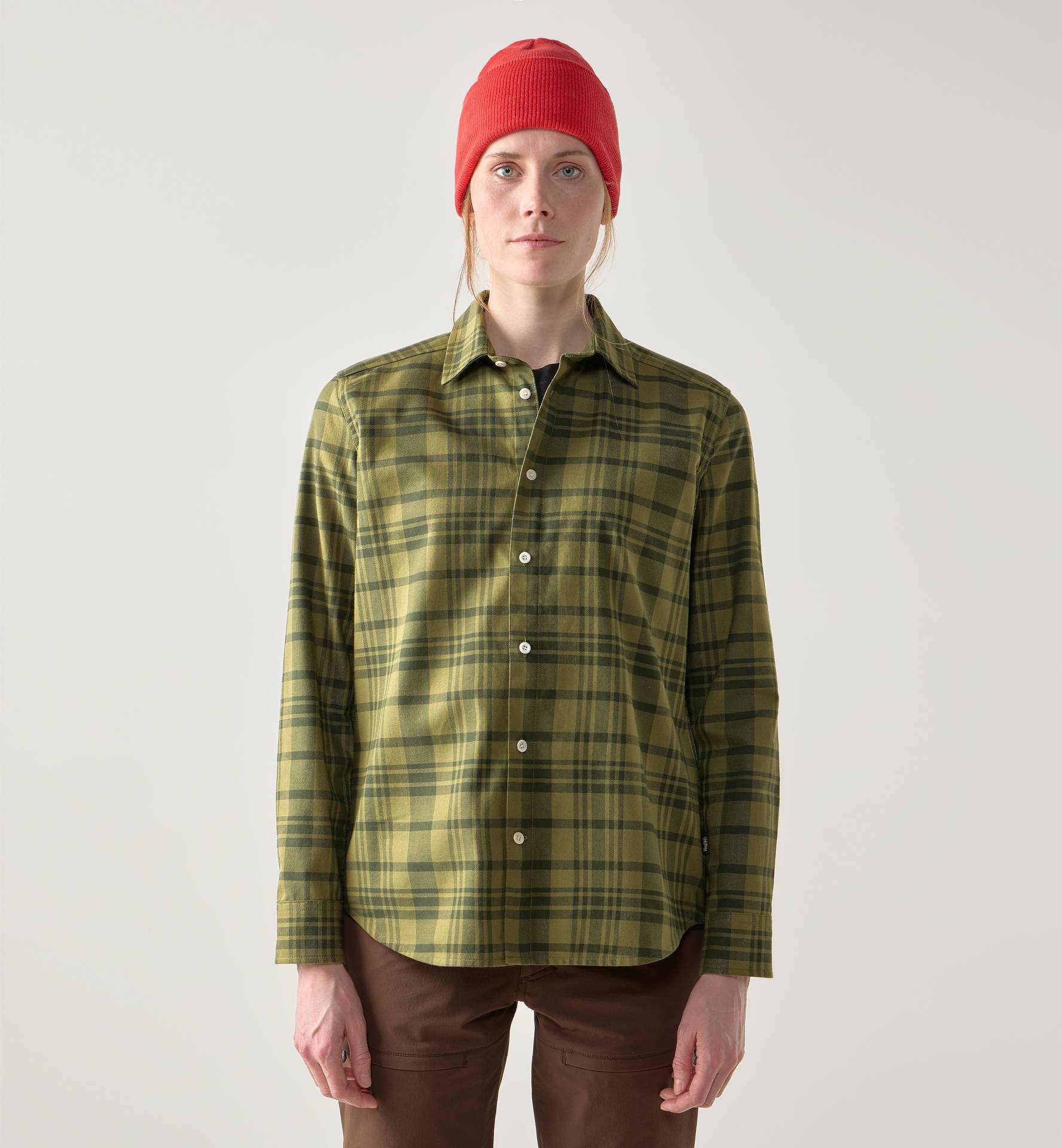 Virke Flannel Shirt Women Seaweed Green/Olive Green