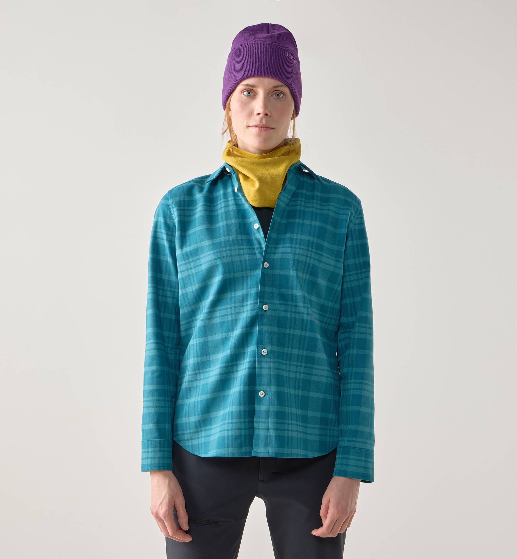 Virke Flannel Shirt Women Mountain Teal/Deep Teal