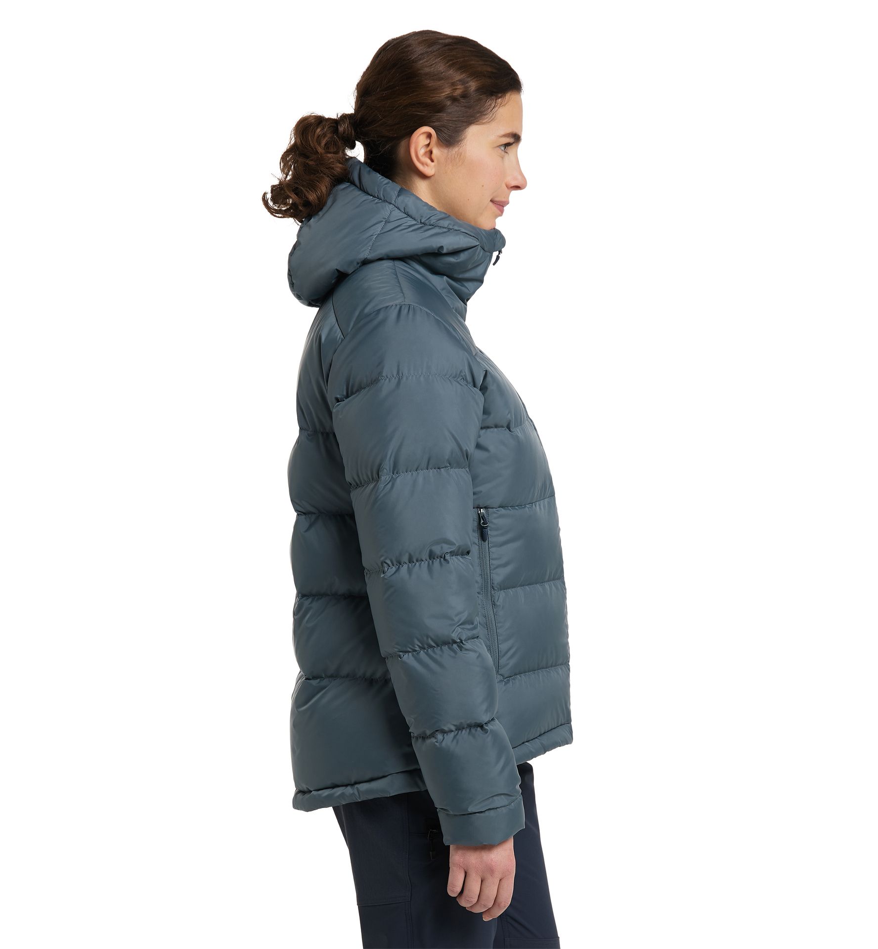 Bield Down Hood Women Steel Blue