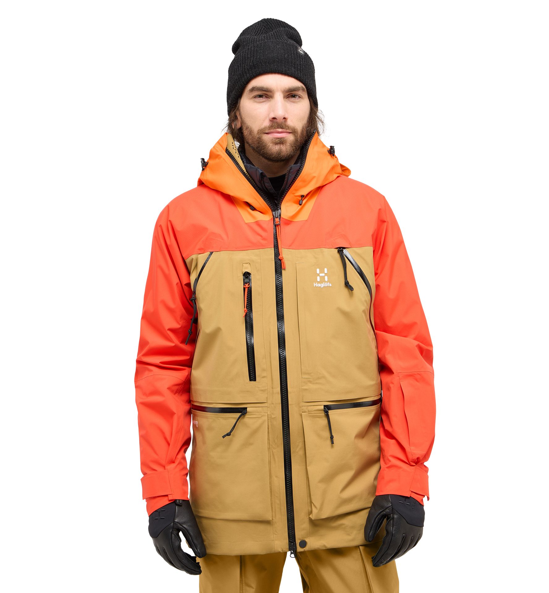 Vassi GTX Pro Jacket Men Cinnamon Brown/Habanero