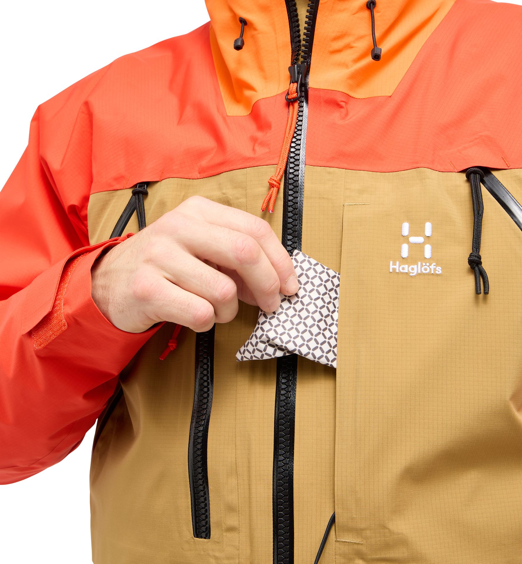 Vassi GTX Pro Jacket Men Cinnamon Brown/Habanero