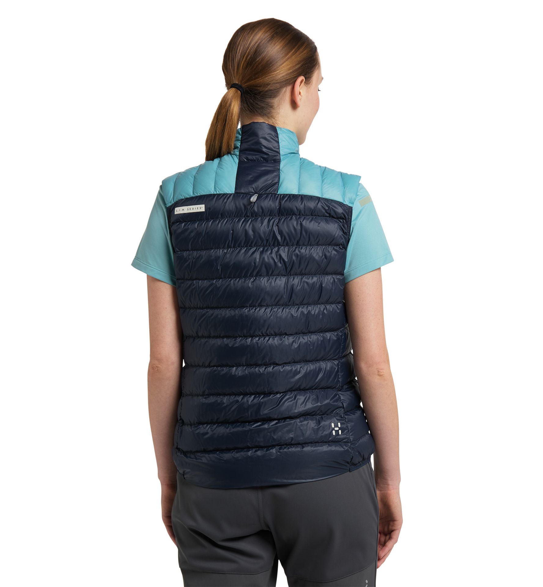 L.I.M Down Vest Women Tarn Blue/Frost Blue