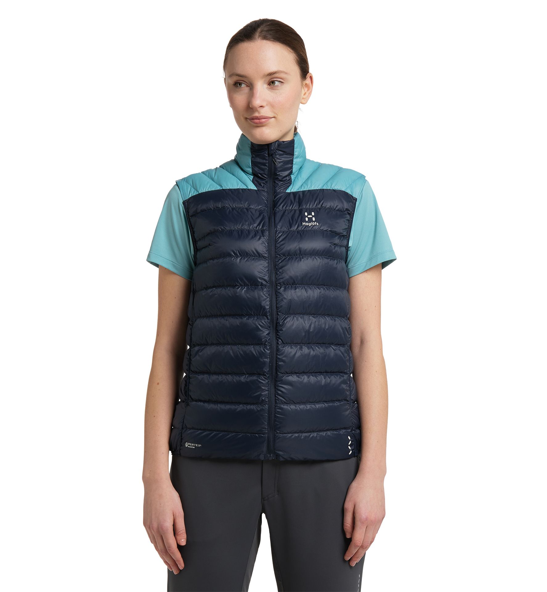 L.I.M Down Vest Women Tarn Blue/Frost Blue