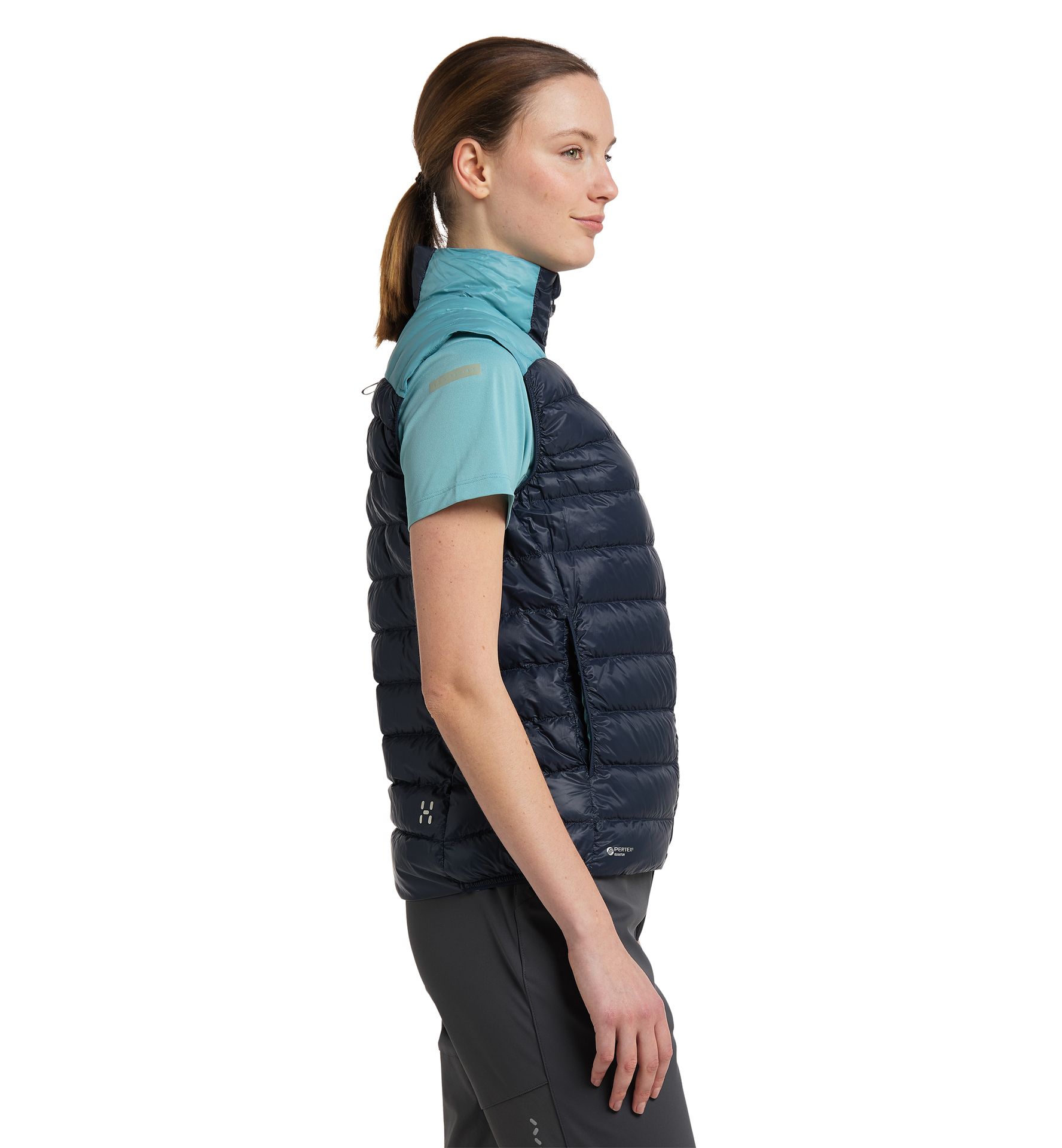 L.I.M Down Vest Women Tarn Blue/Frost Blue