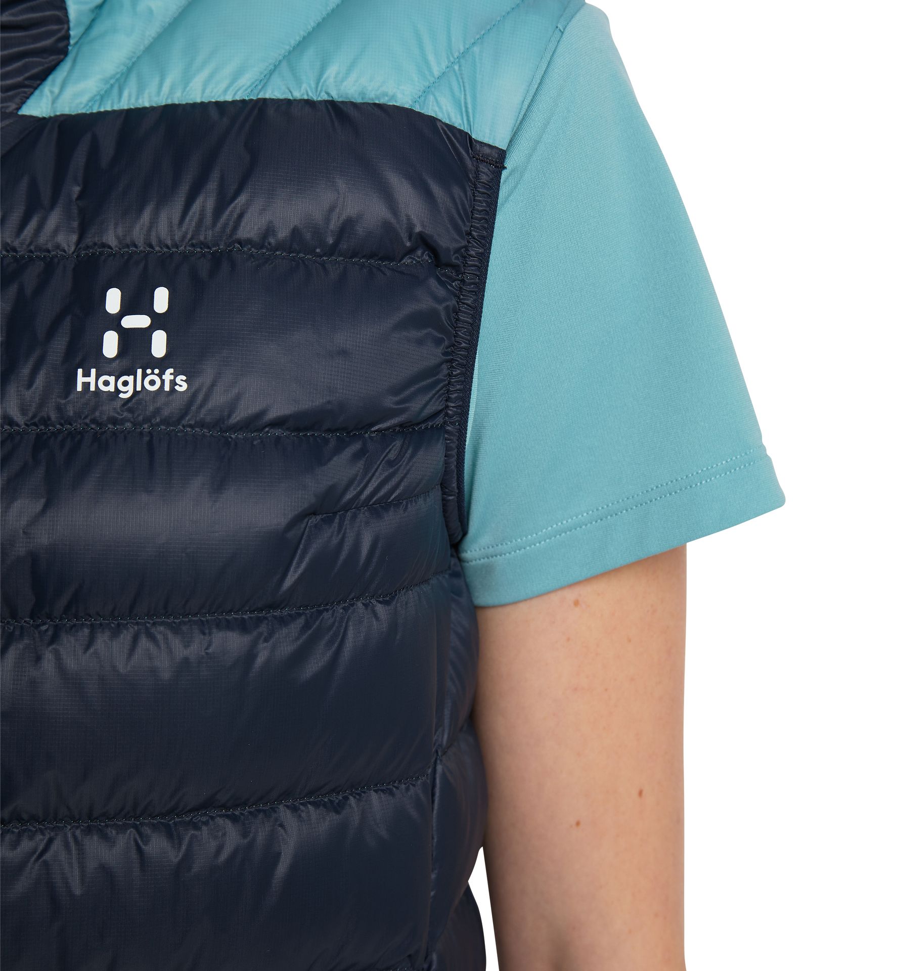 L.I.M Down Vest Women Tarn Blue/Frost Blue