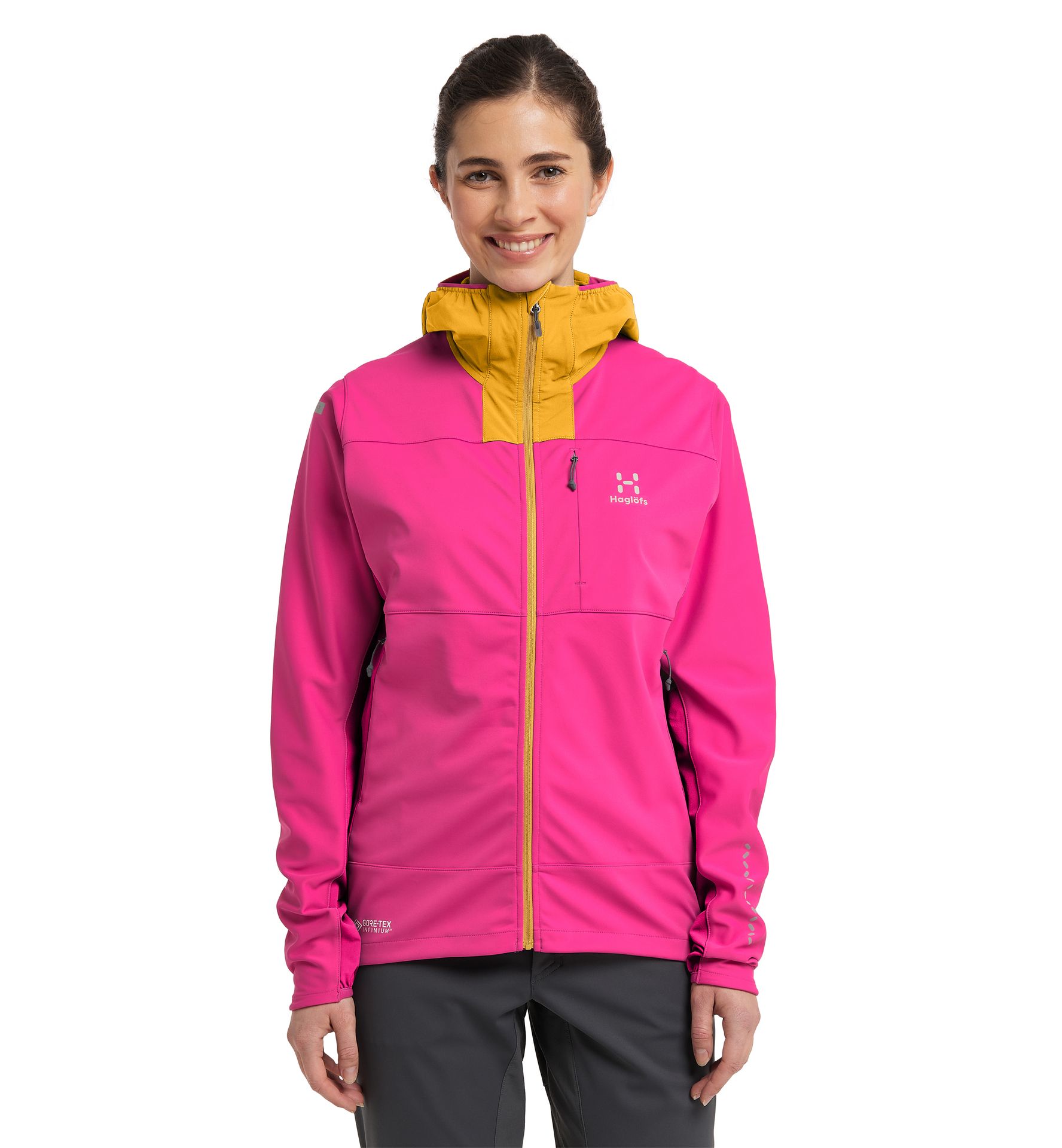 L.I.M Hybrid Softshell Jacket Women Ultra Pink/Autumn Leaves