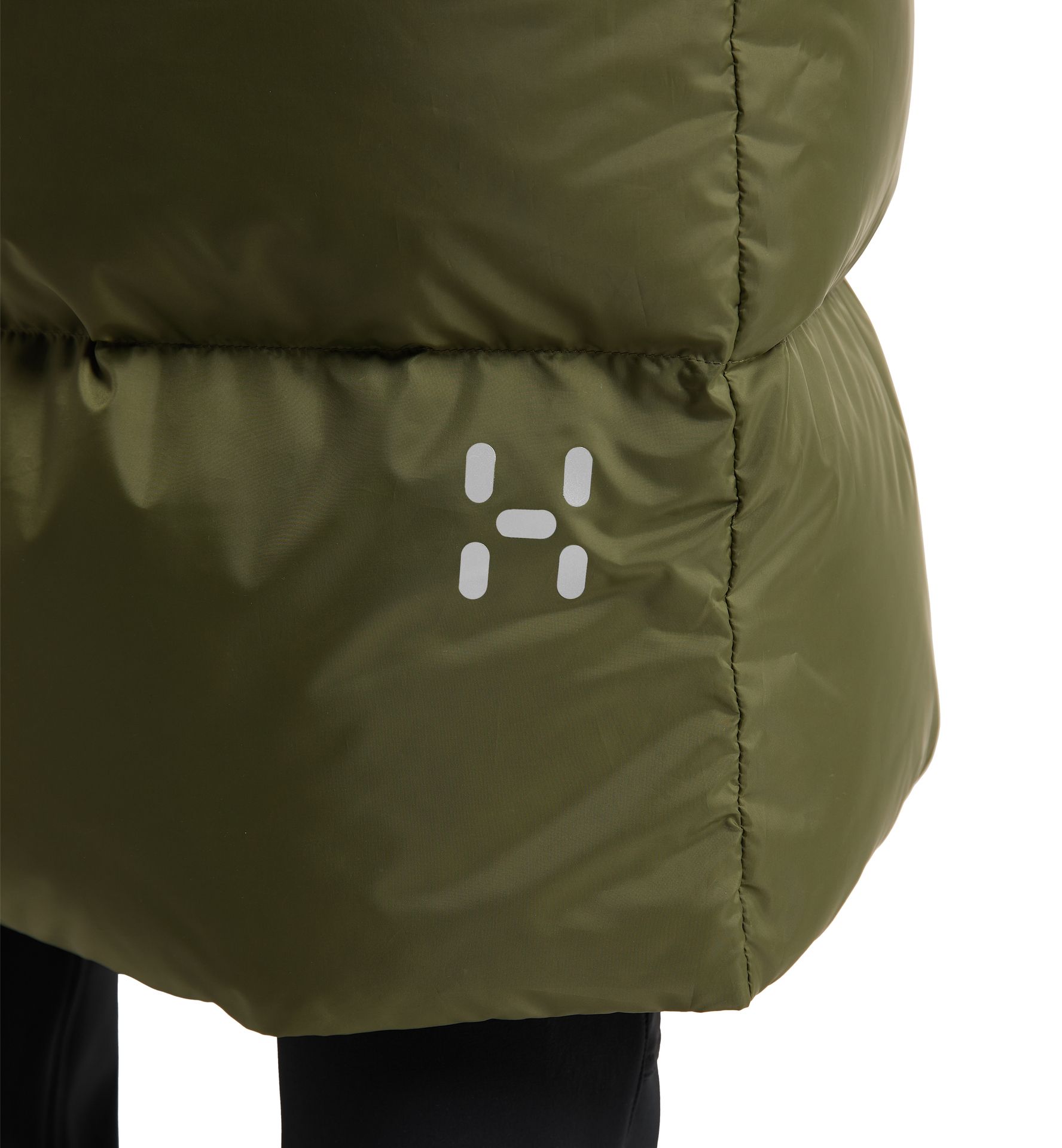 Long Down Parka Women Olive Green