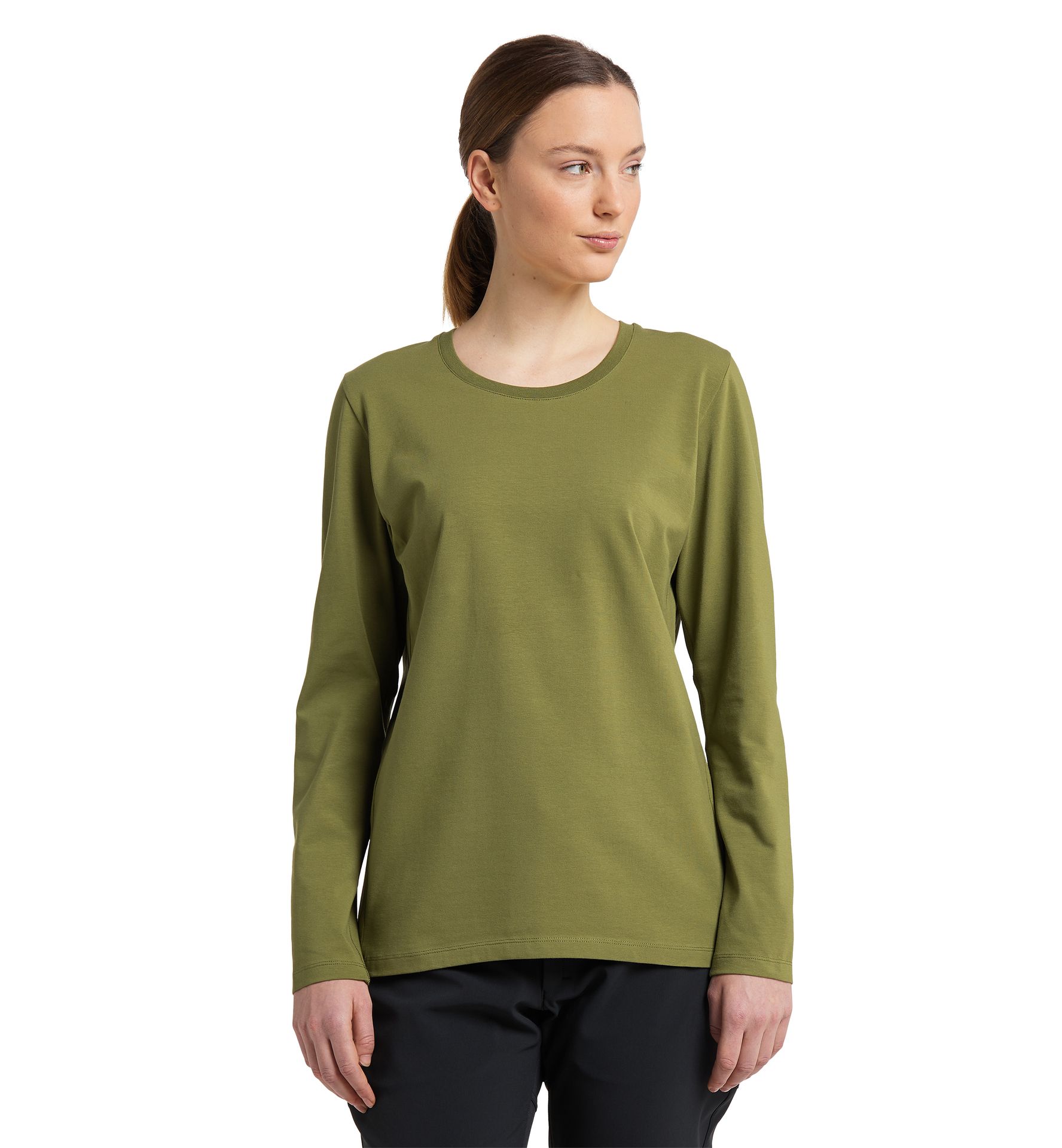 Curious Long Sleeve Tee Women Olive Green