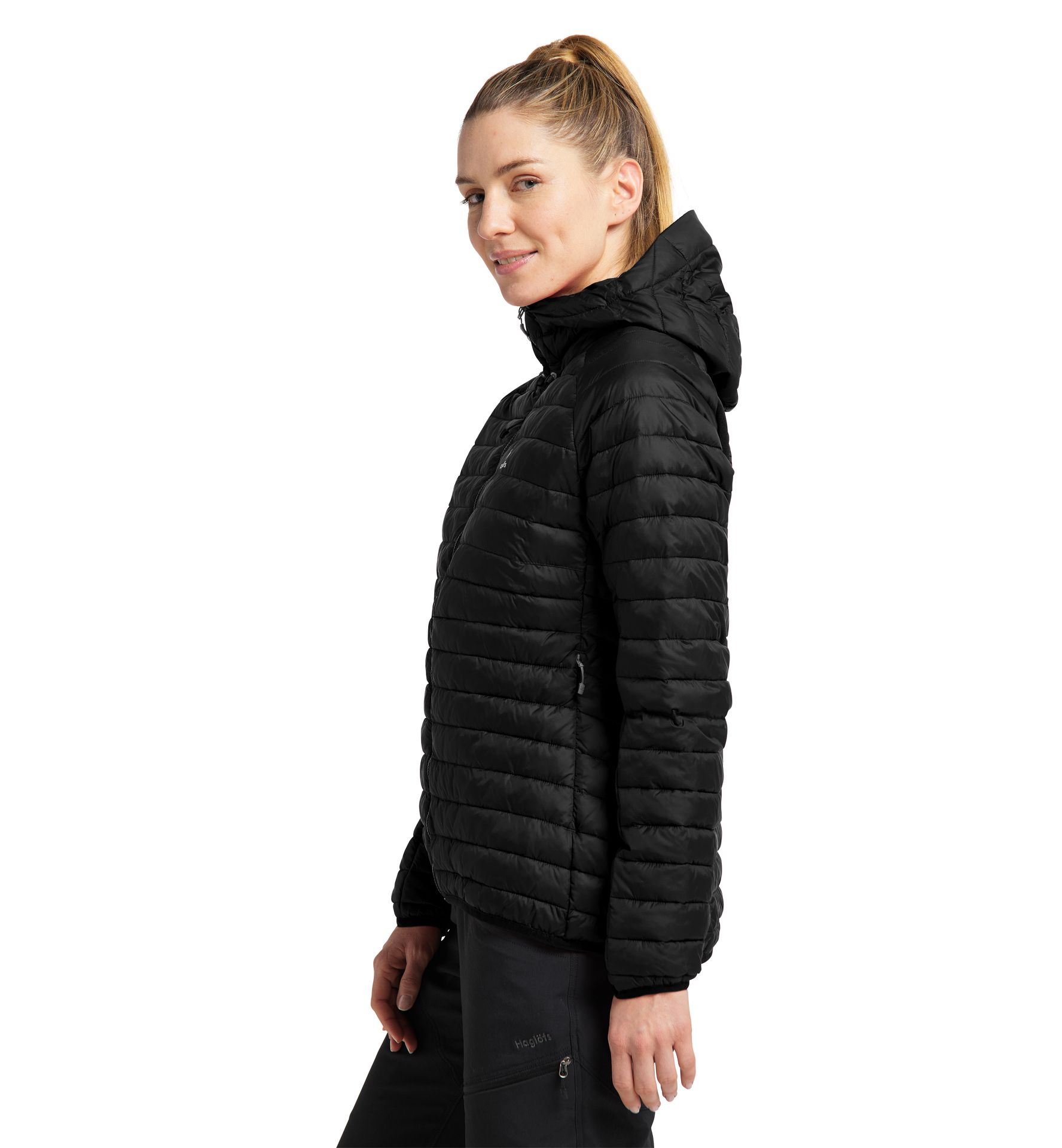 Zed Mimic Hood Women True Black Solid