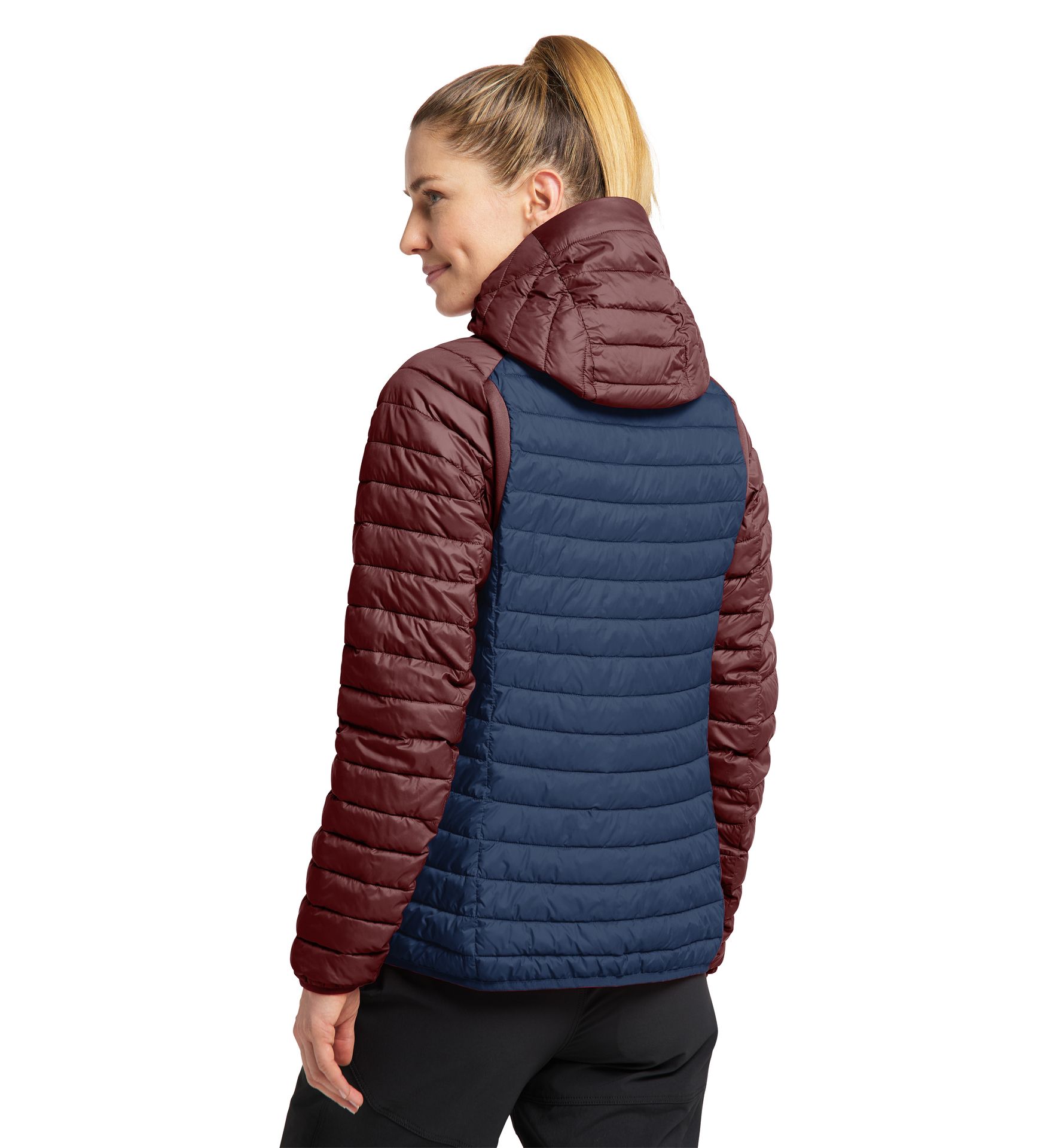 Zed Mimic Hood Women Tarn Blue/Maroon Red