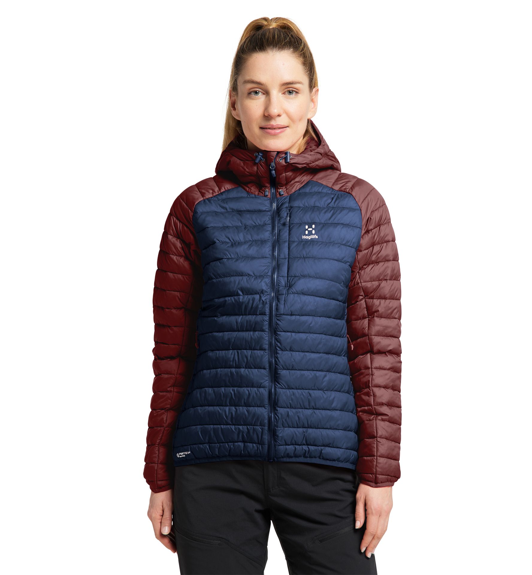 Zed Mimic Hood Women Tarn Blue/Maroon Red