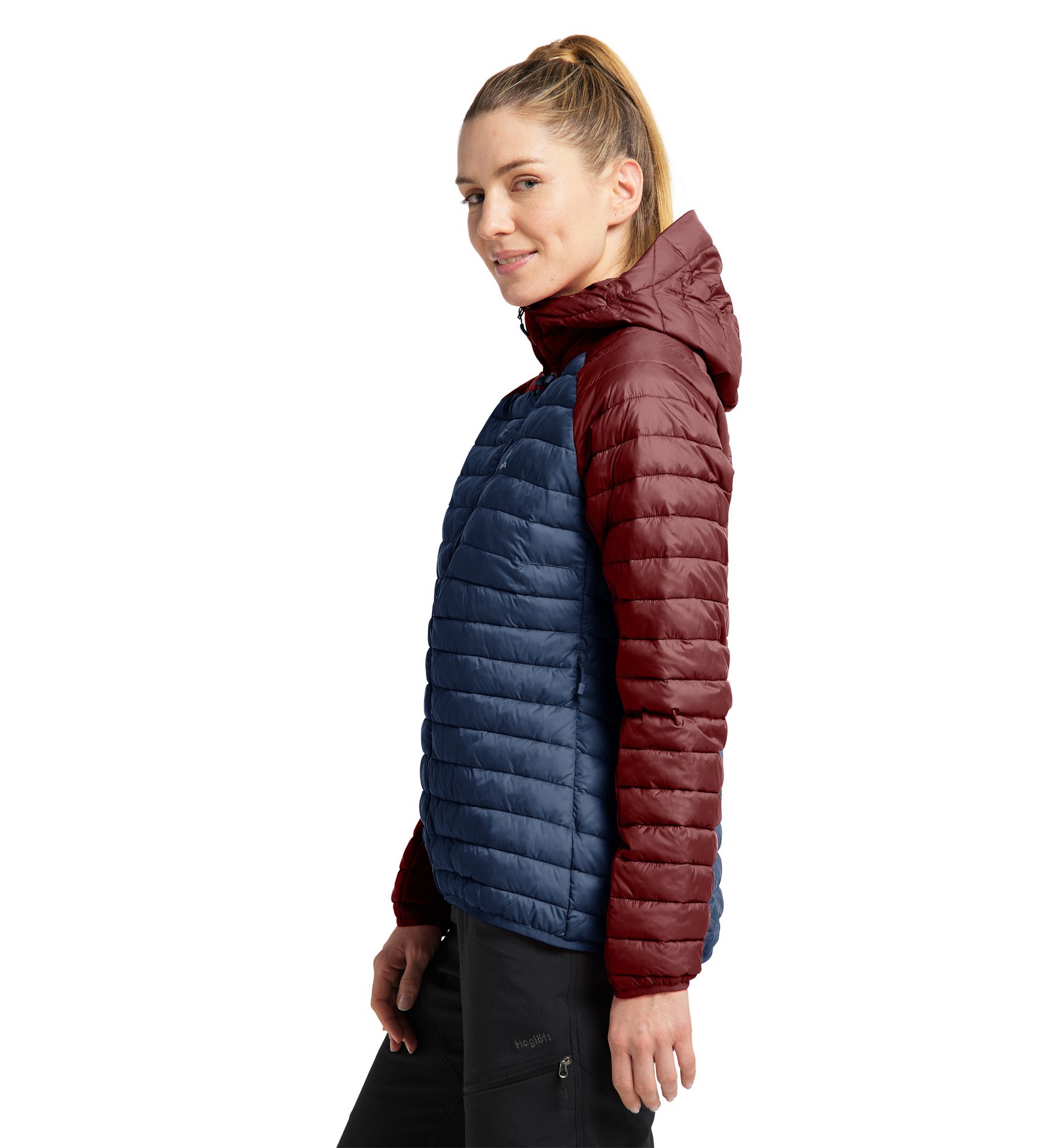 Zed Mimic Hood Women Tarn Blue/Maroon Red