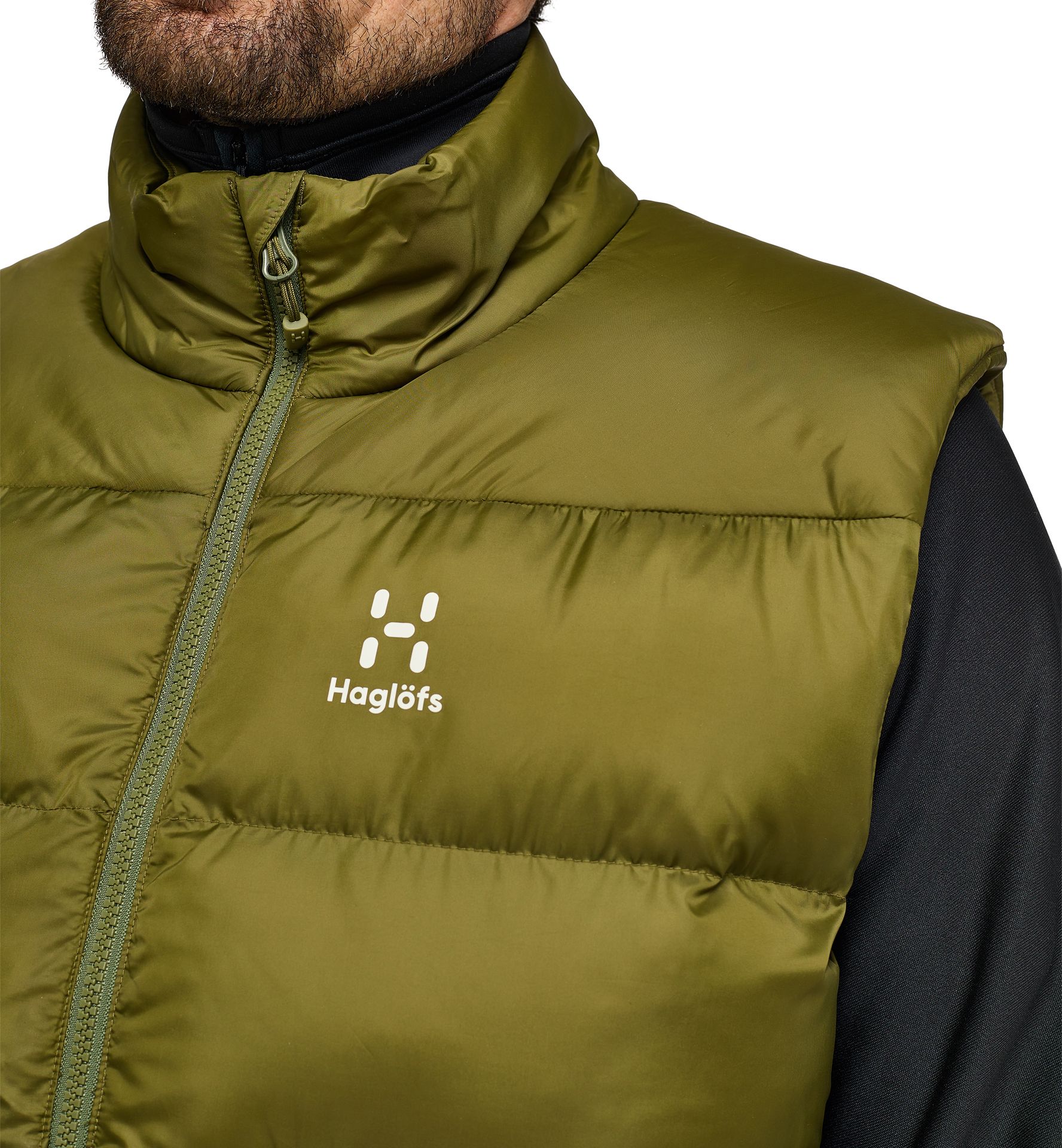 Puffy Mimic Vest Men Olive Green