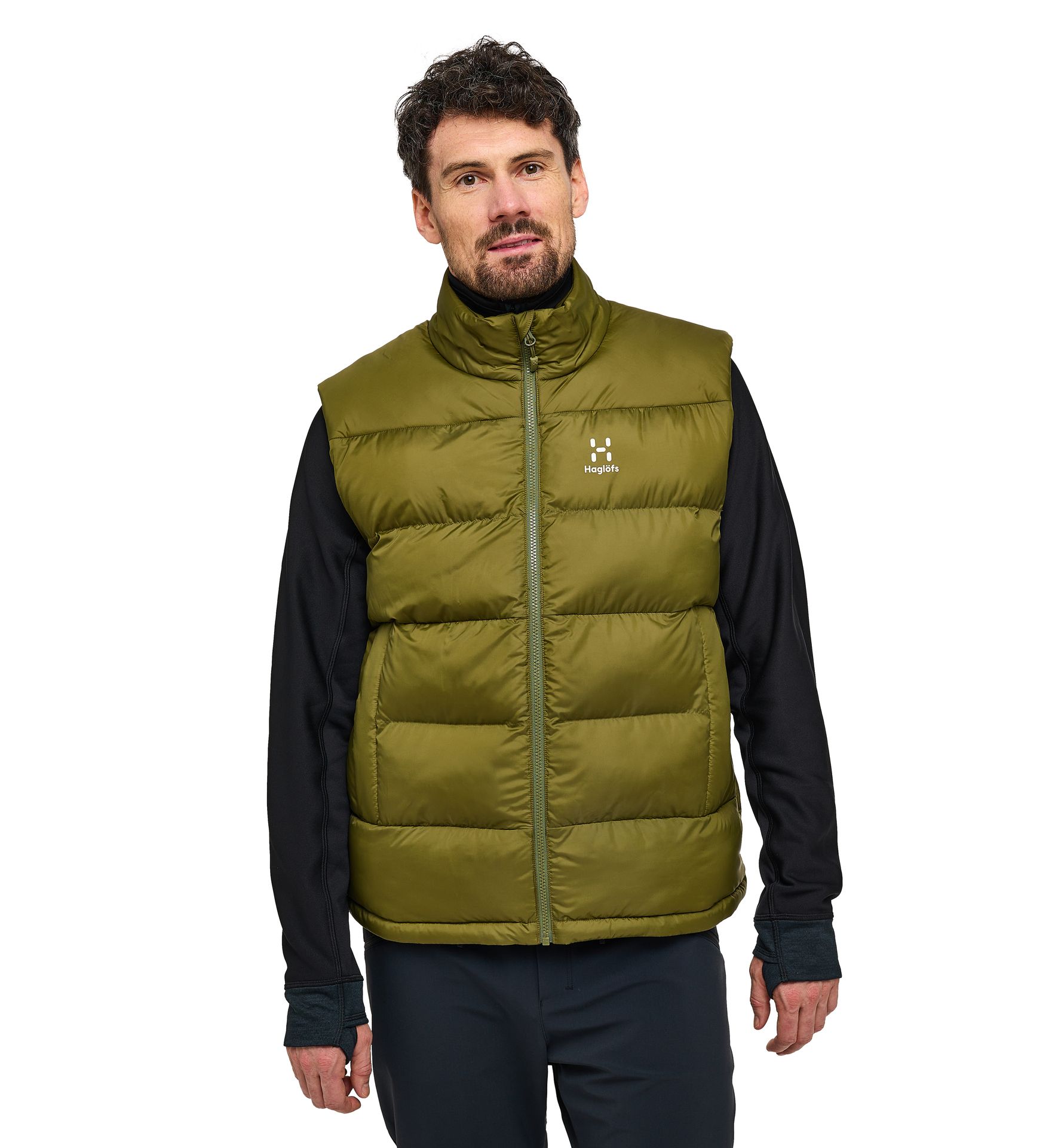 Puffy Mimic Vest Men Olive Green
