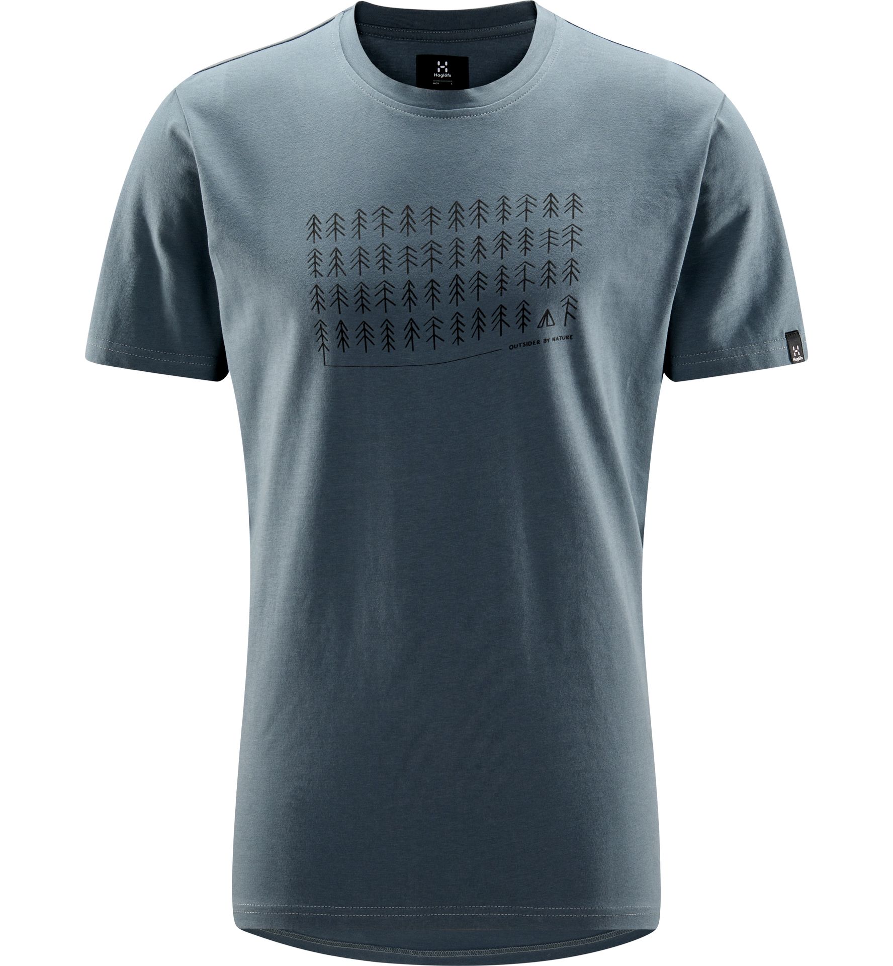 Outsider By Nature Print Tee Men Steel Blue