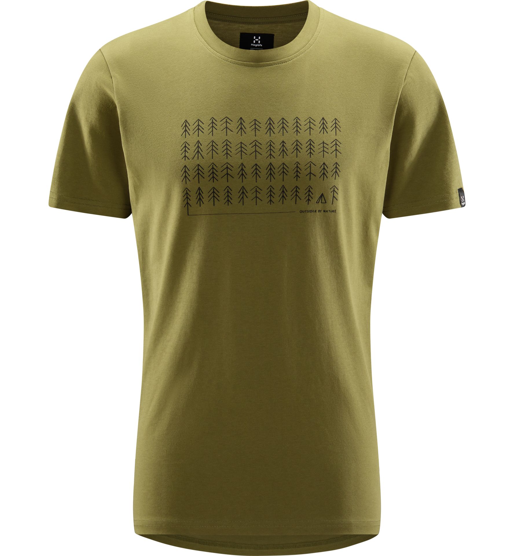 Outsider By Nature Print Tee Men Olive Green