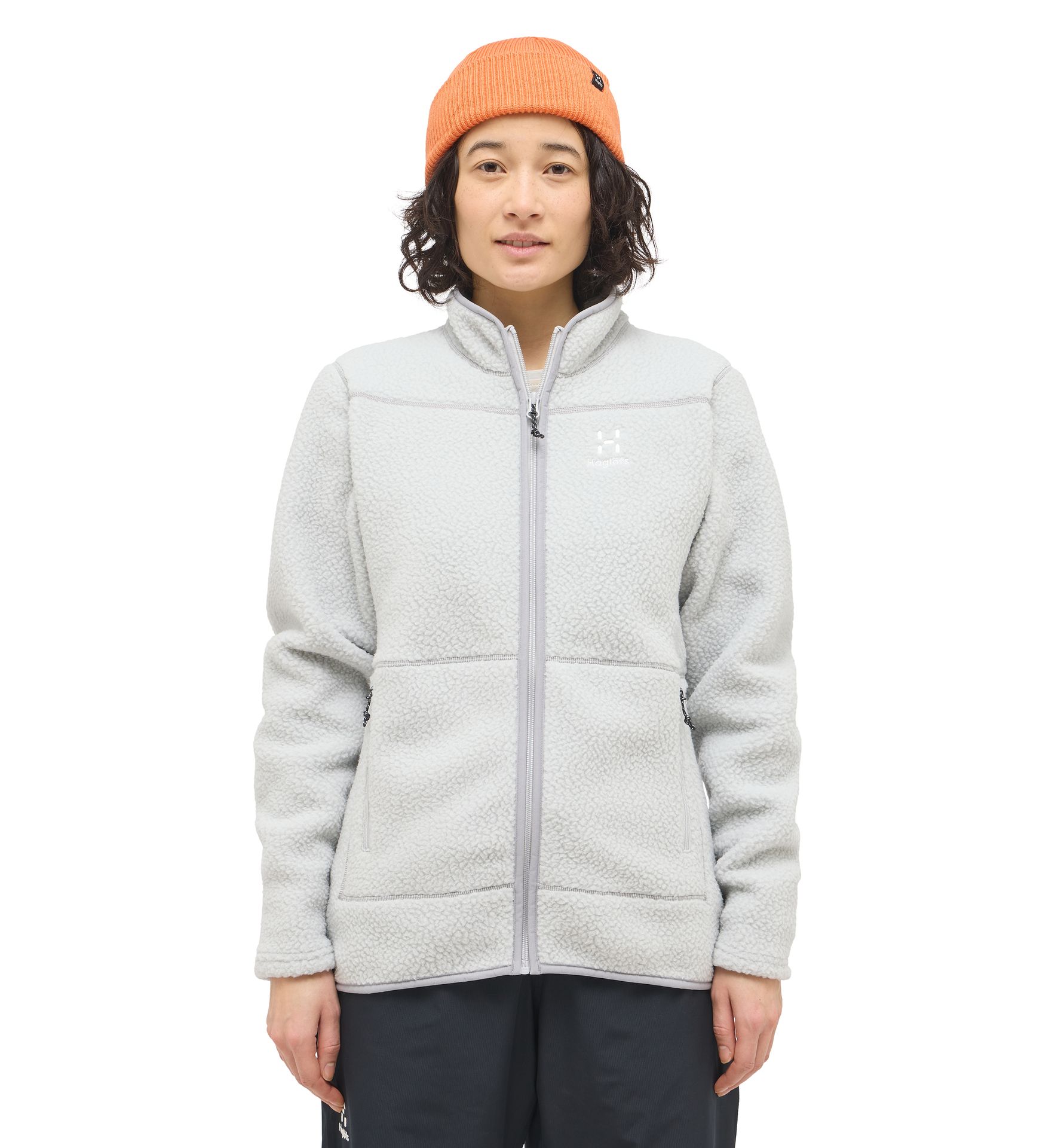 Mossa Pile Jacket Women Stone Grey Melange
