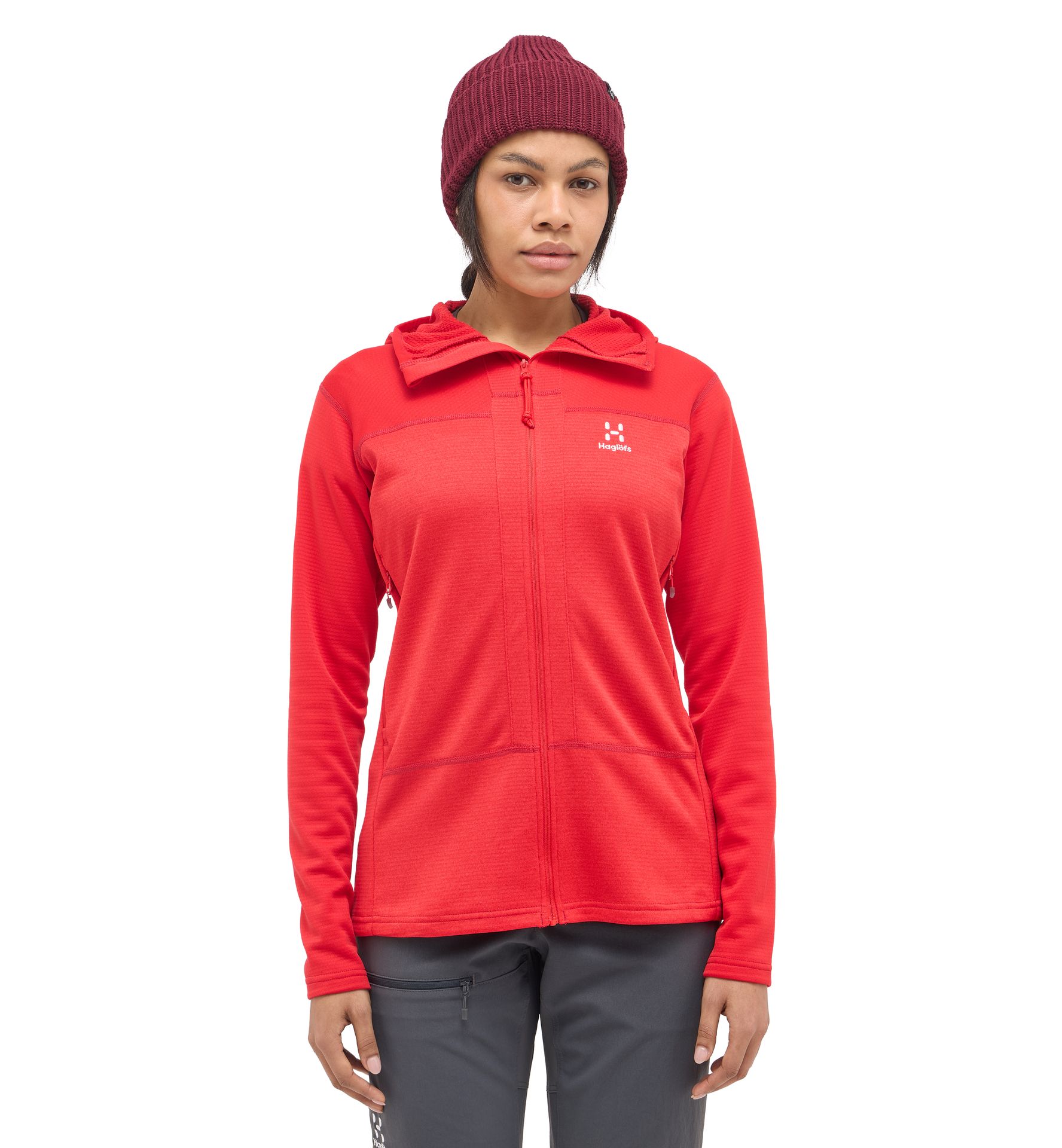ROC Flash Mid Hood Women Bright Red