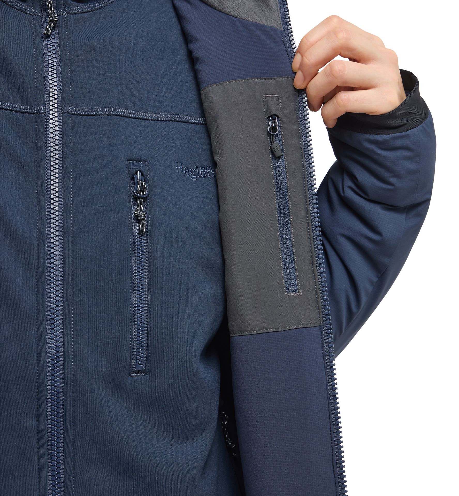 Mimic Alert Hood Women Tarn Blue