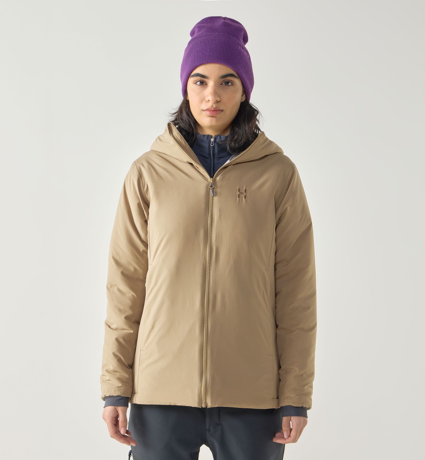 Mimic Alert Hood Women Oak Brown