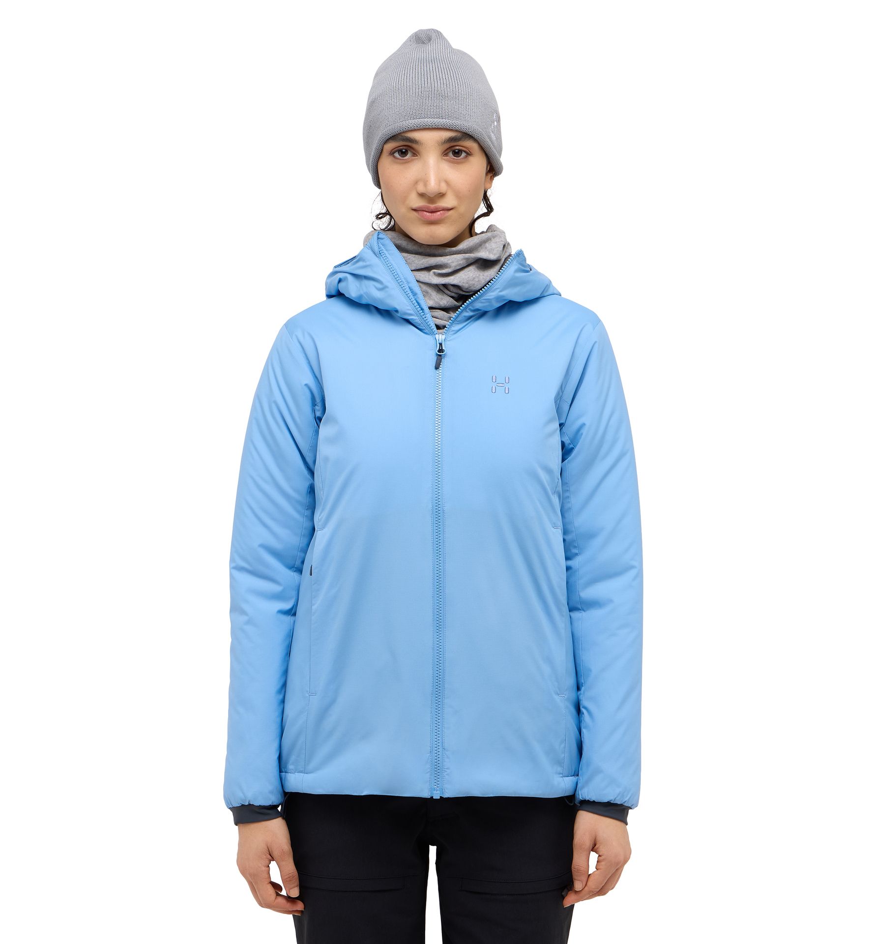 Mimic Alert Hood Women Sky Blue