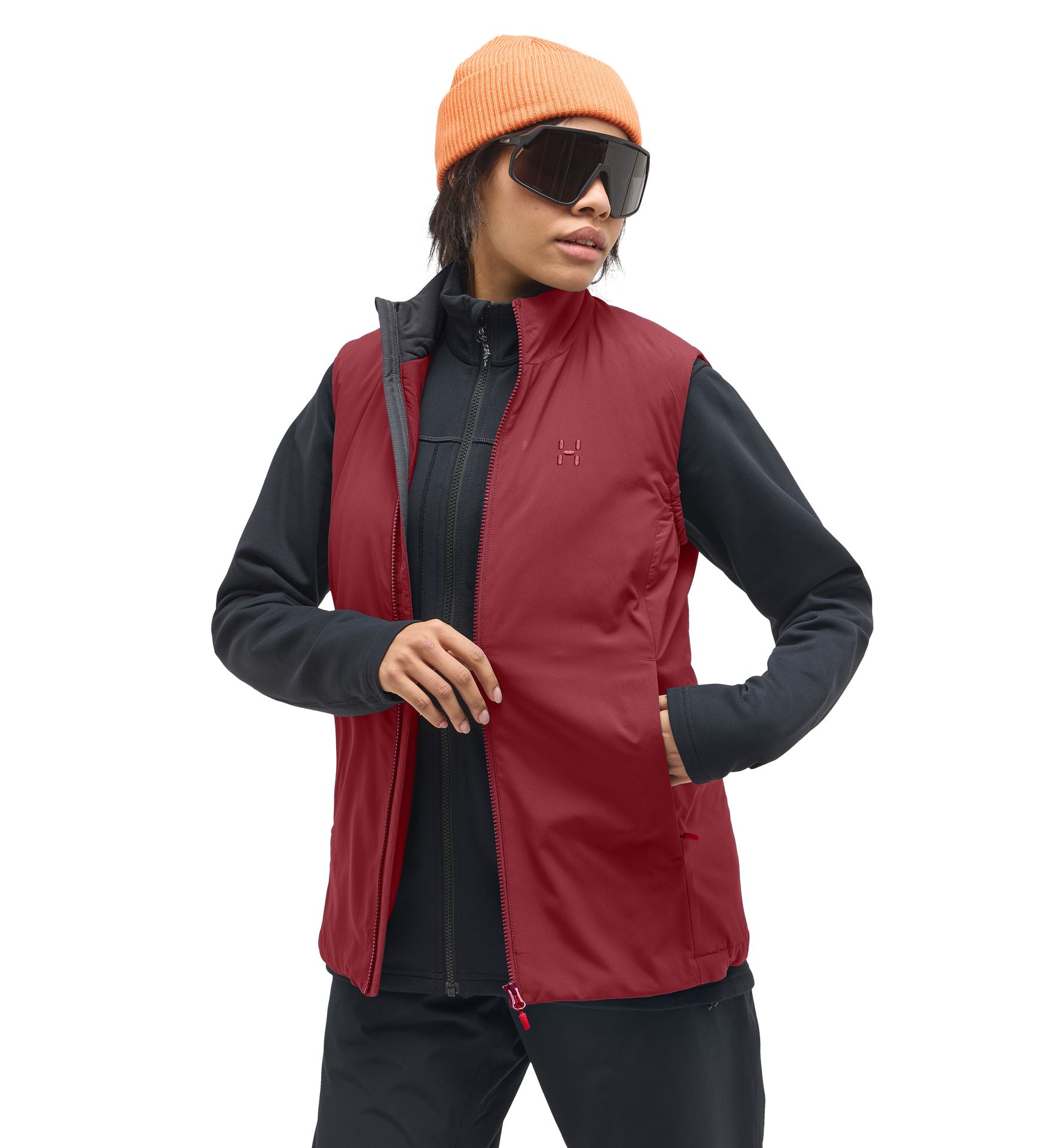 Mimic Alert Vest Women Carmine Red