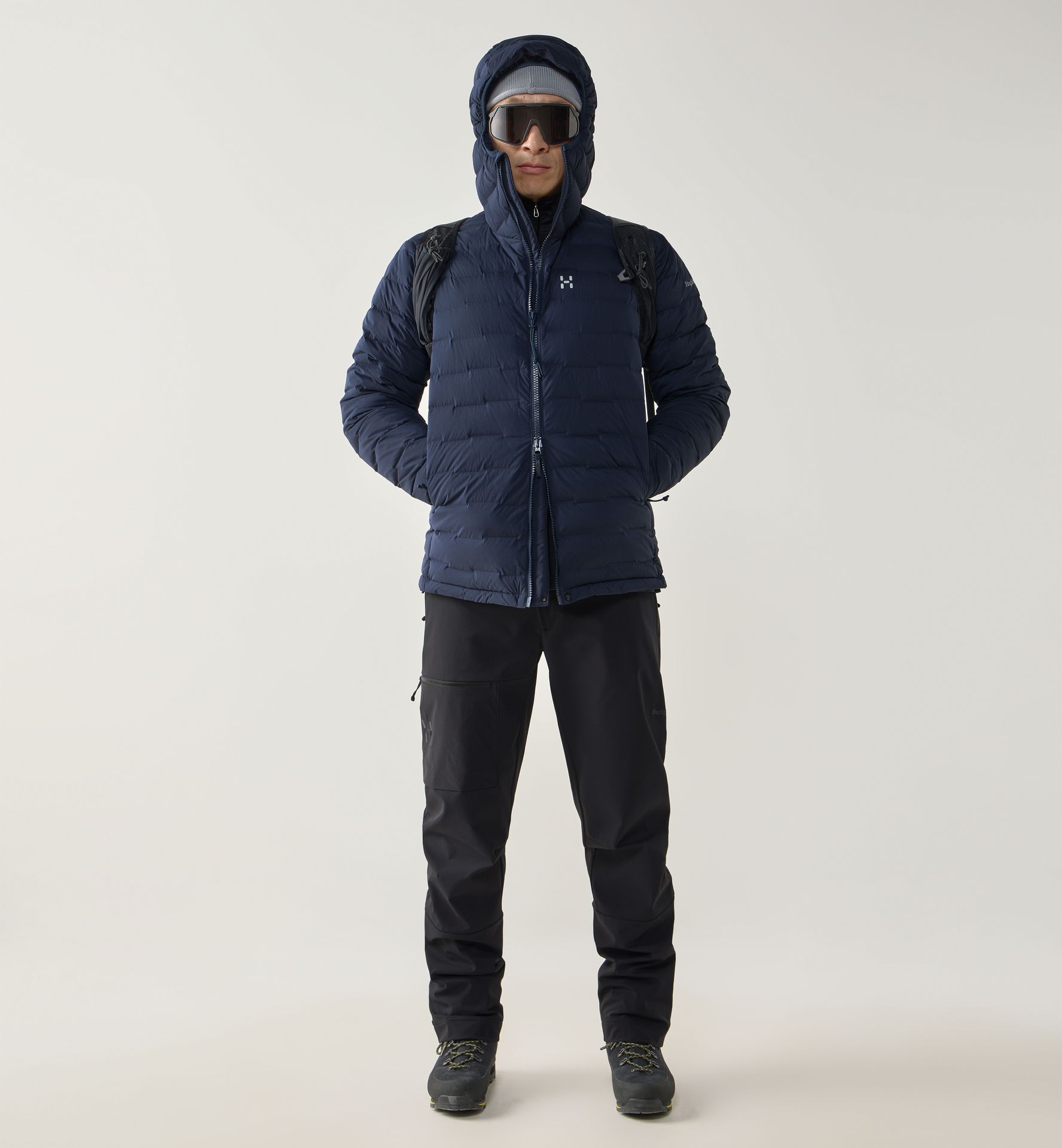 Spitz Down Hood Men Tarn Blue