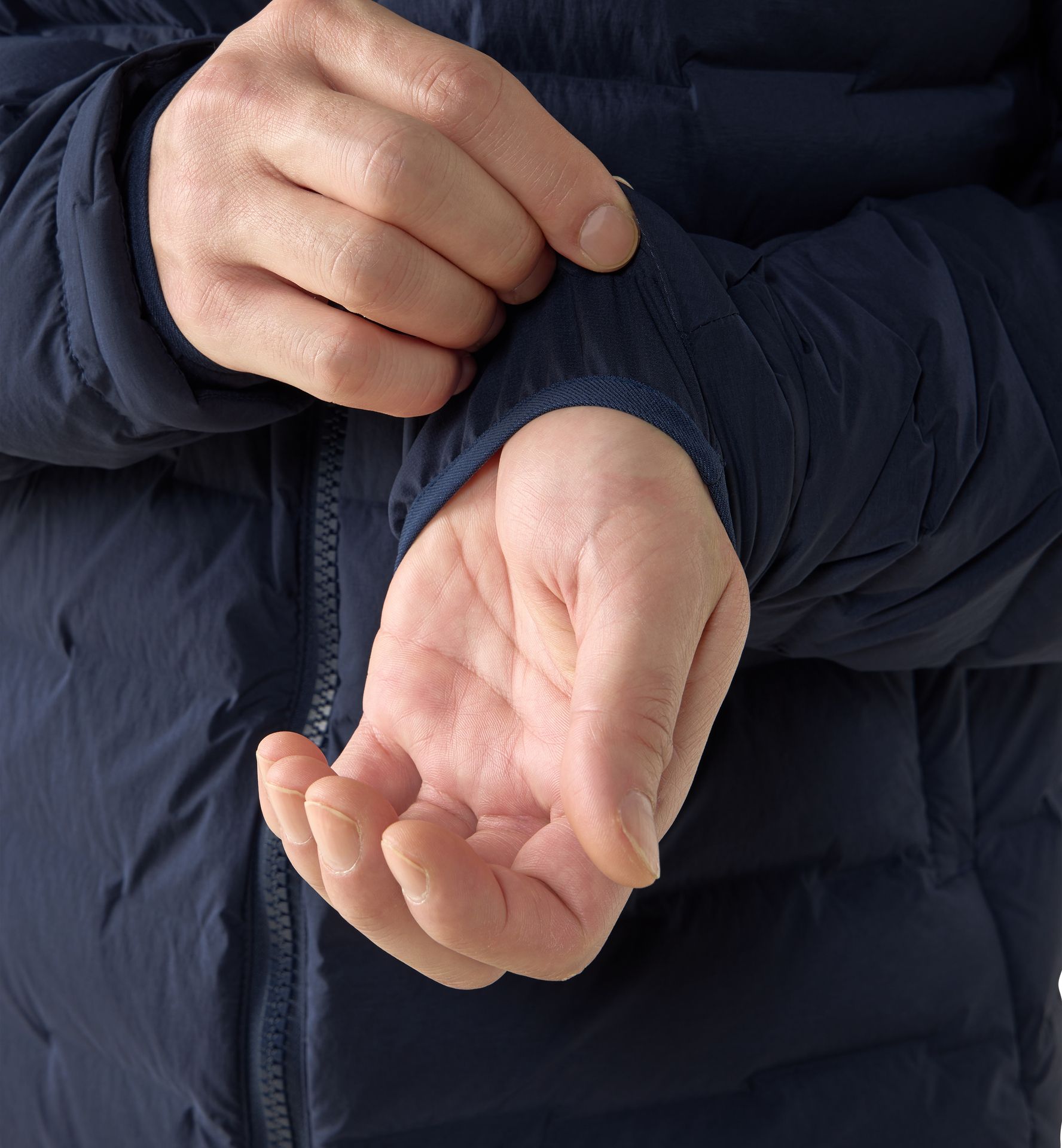 Spitz Down Hood Men Tarn Blue