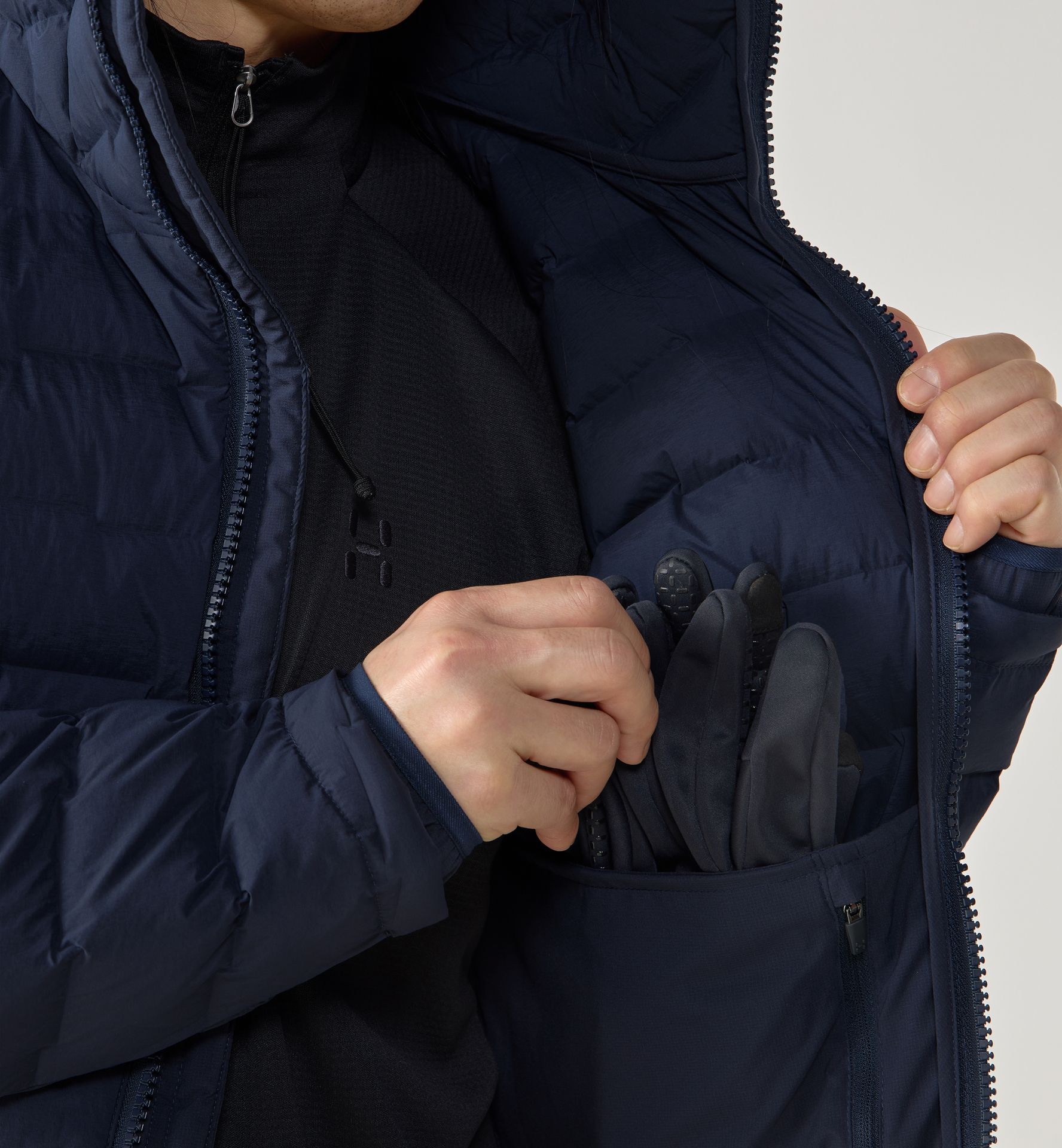 Spitz Down Hood Men Tarn Blue