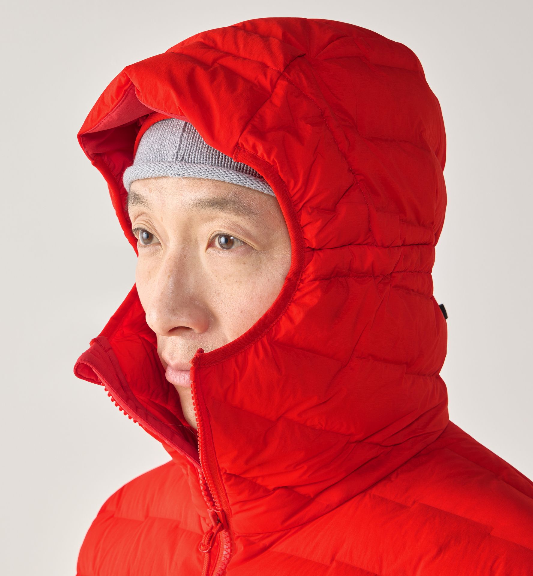 Spitz Down Hood Men Tech Red