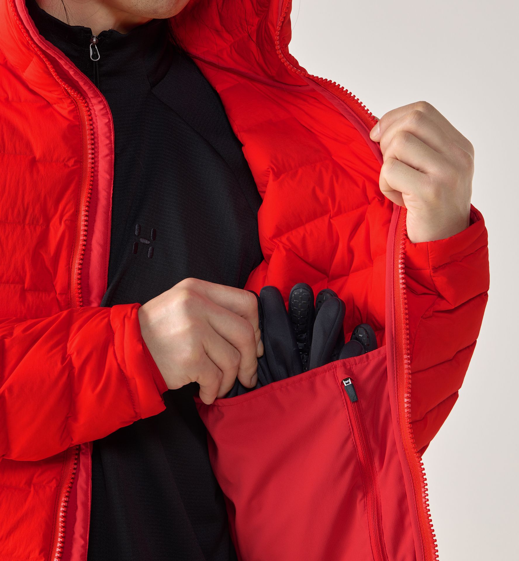 Spitz Down Hood Men Tech Red