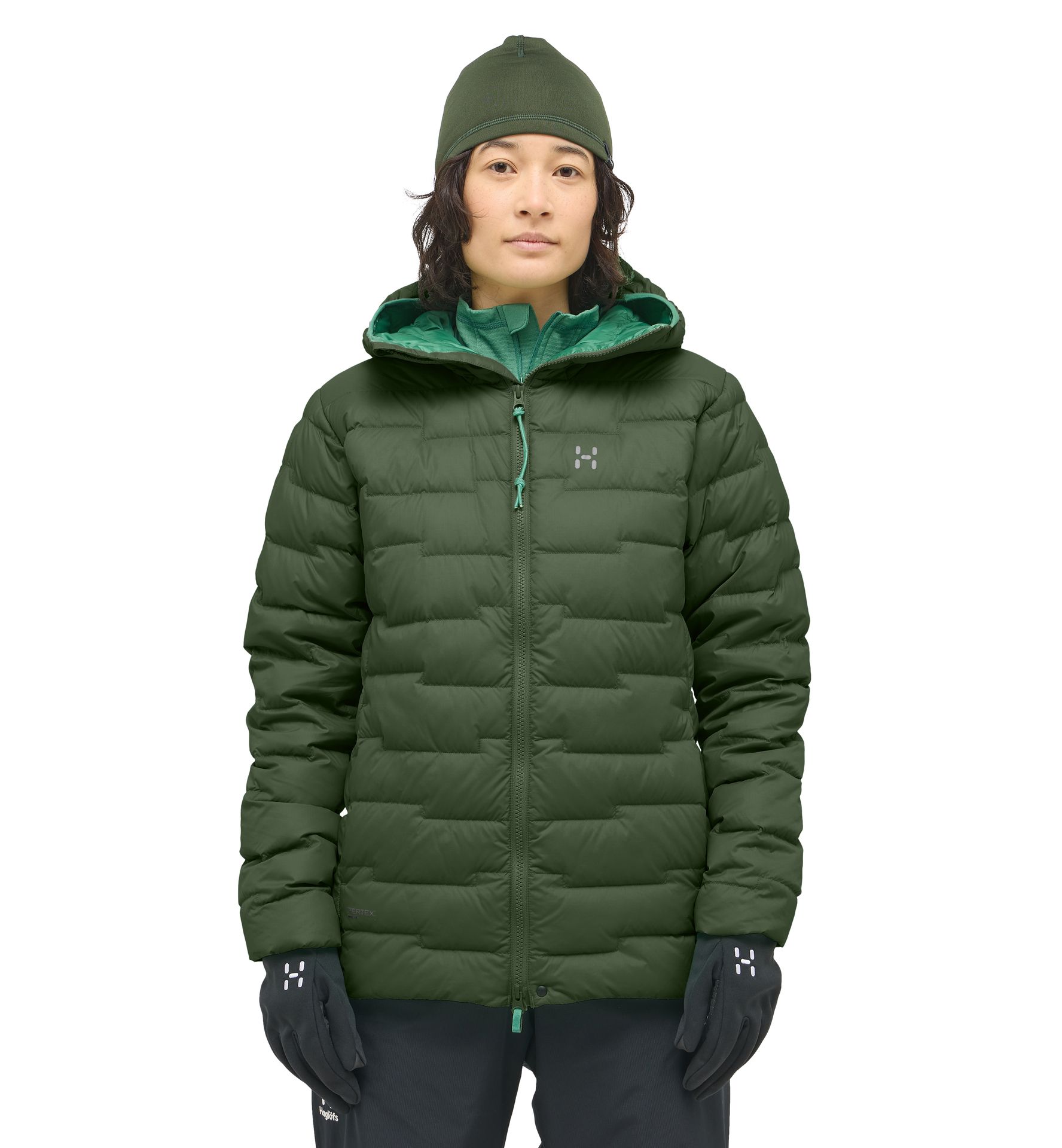 ROC Flash Down Hood Women Seaweed Green