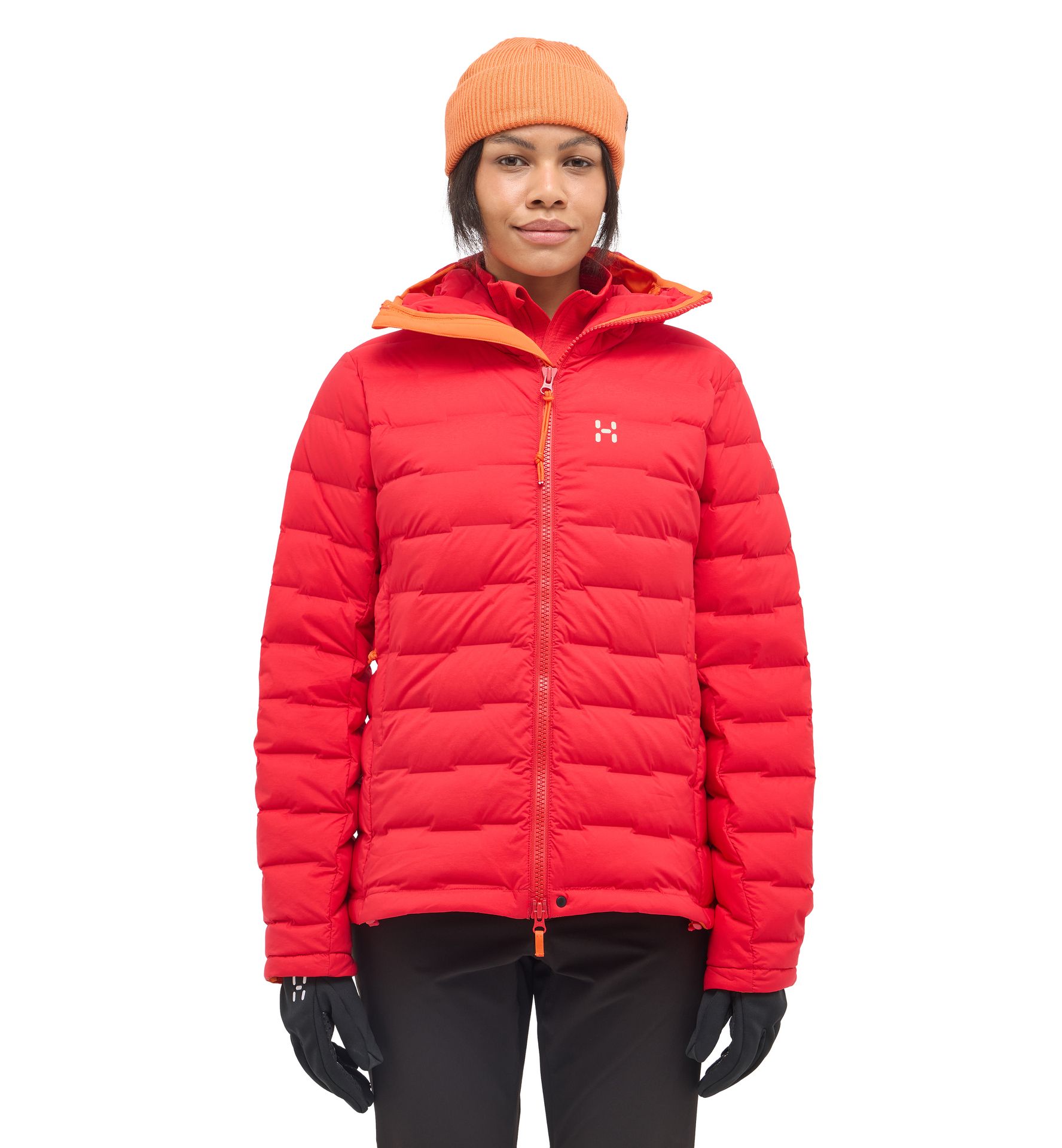 Spitz Down Hood Women Bright Red