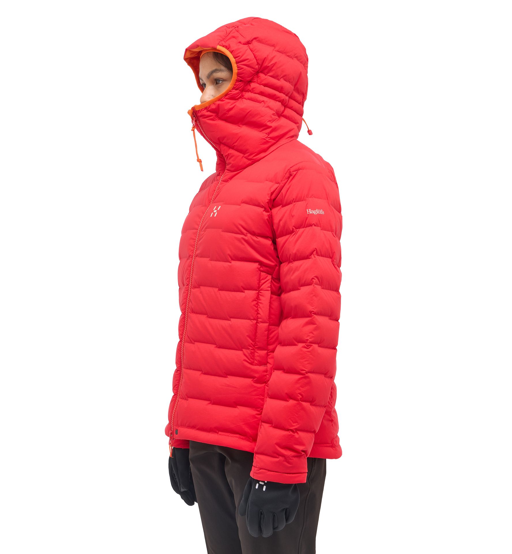 Spitz Down Hood Women Bright Red