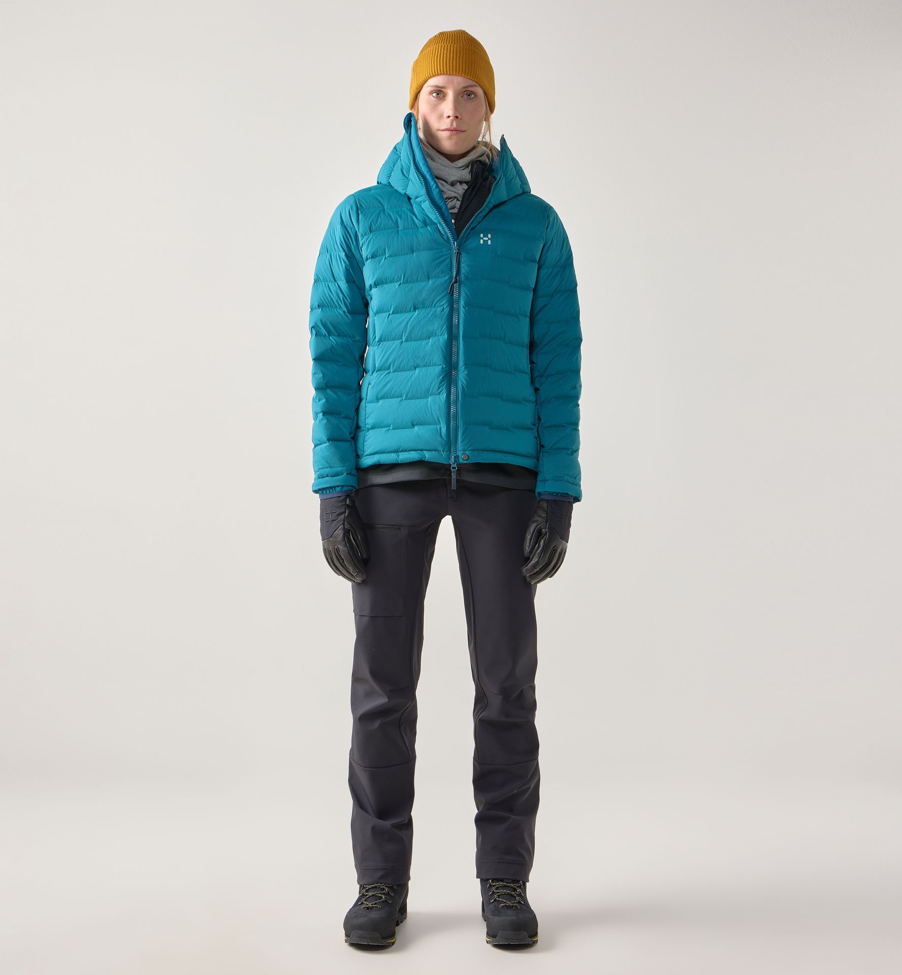 Spitz Down Hood Women Deep Teal